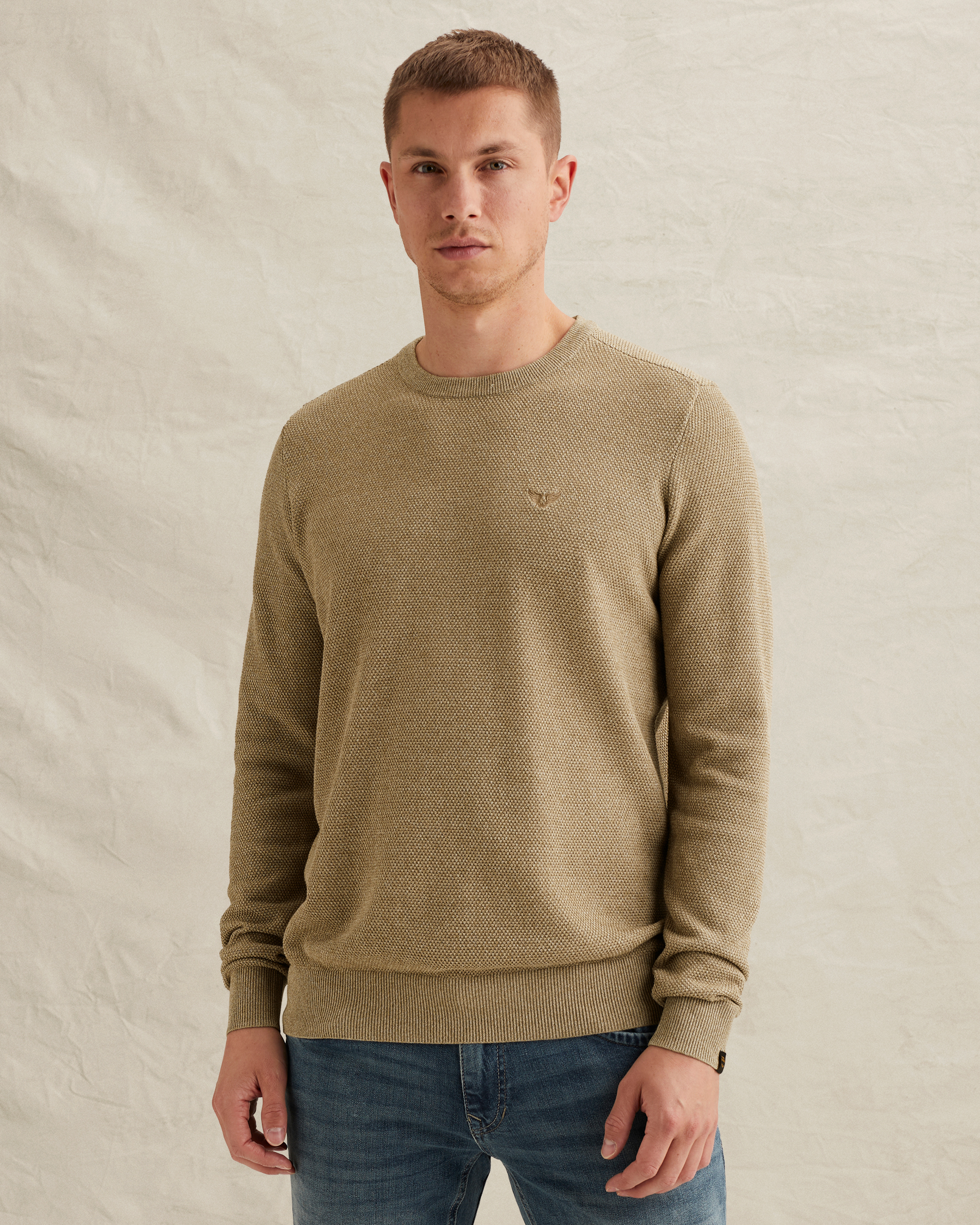 PME Legend Pullover in cotton/modal with ribbed collarx