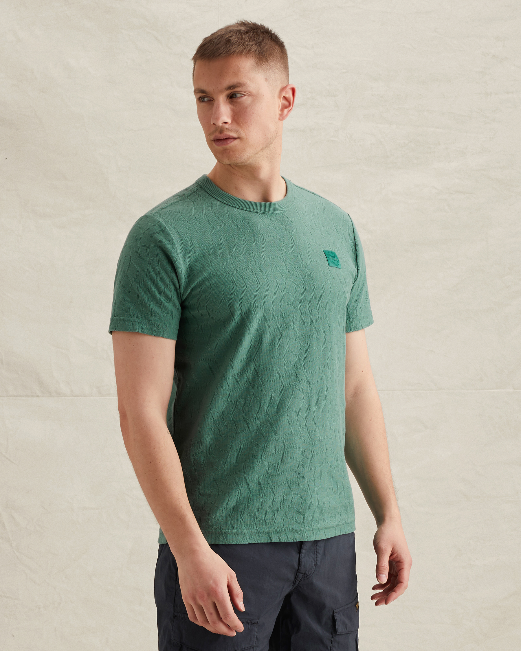 PME Legend T-shirt in jersey with allover jacquard patternx