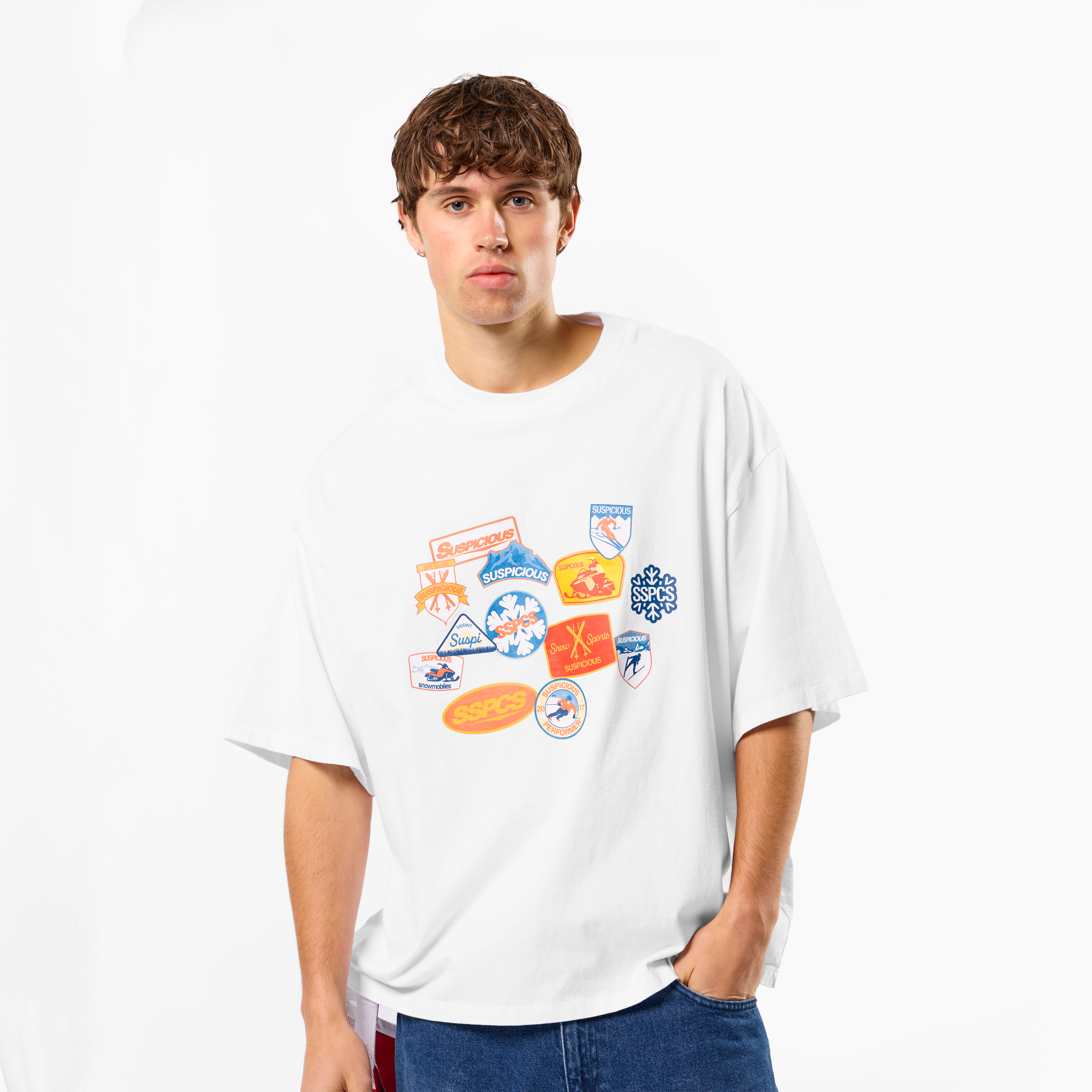 Suspicious Antwerp Winter3 / Patchwork Tee - White