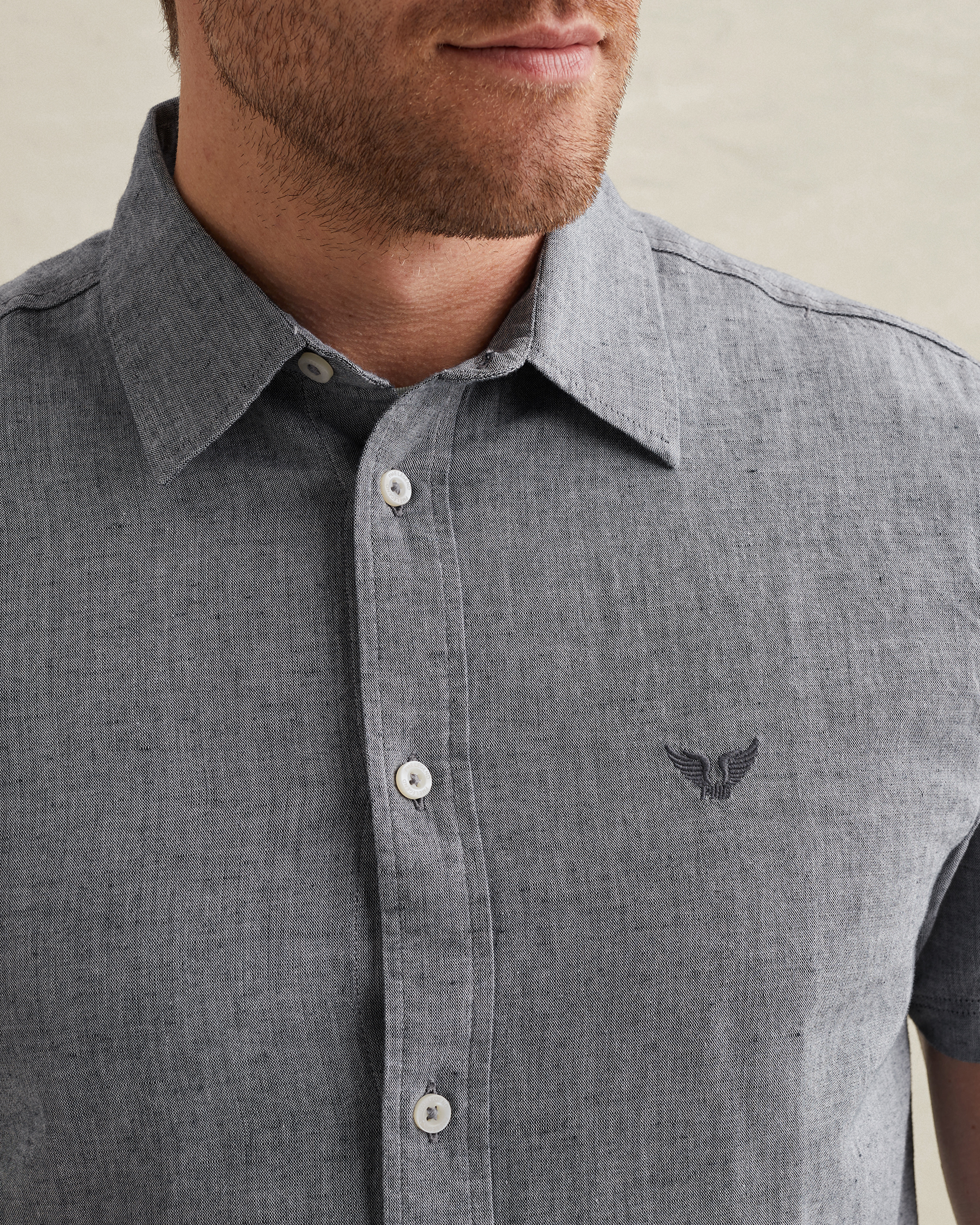 PME Legend Shirt in cotton/linen with button closurex