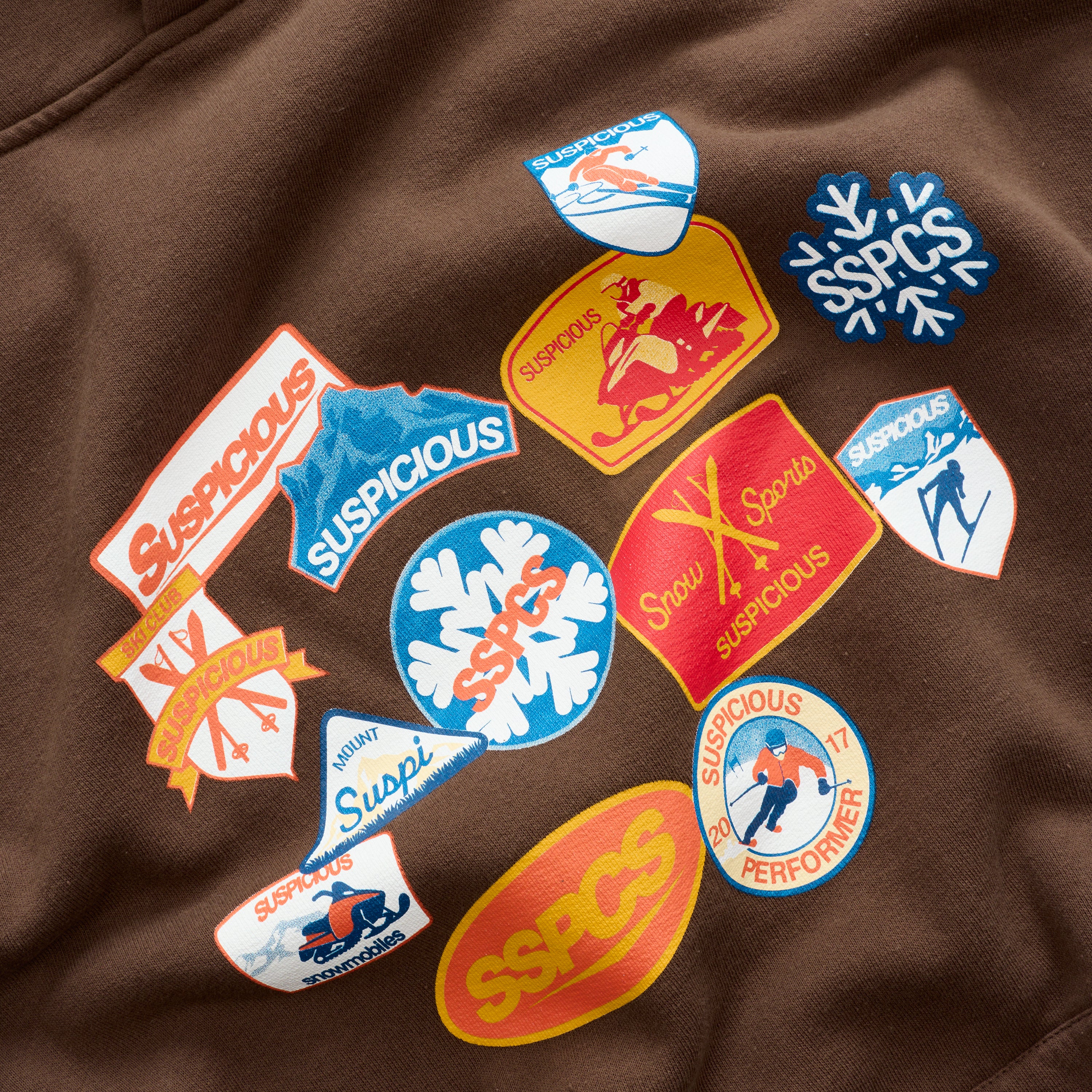 Suspicious Antwerp Winter3 / Patchwork Hoodie - Coffee