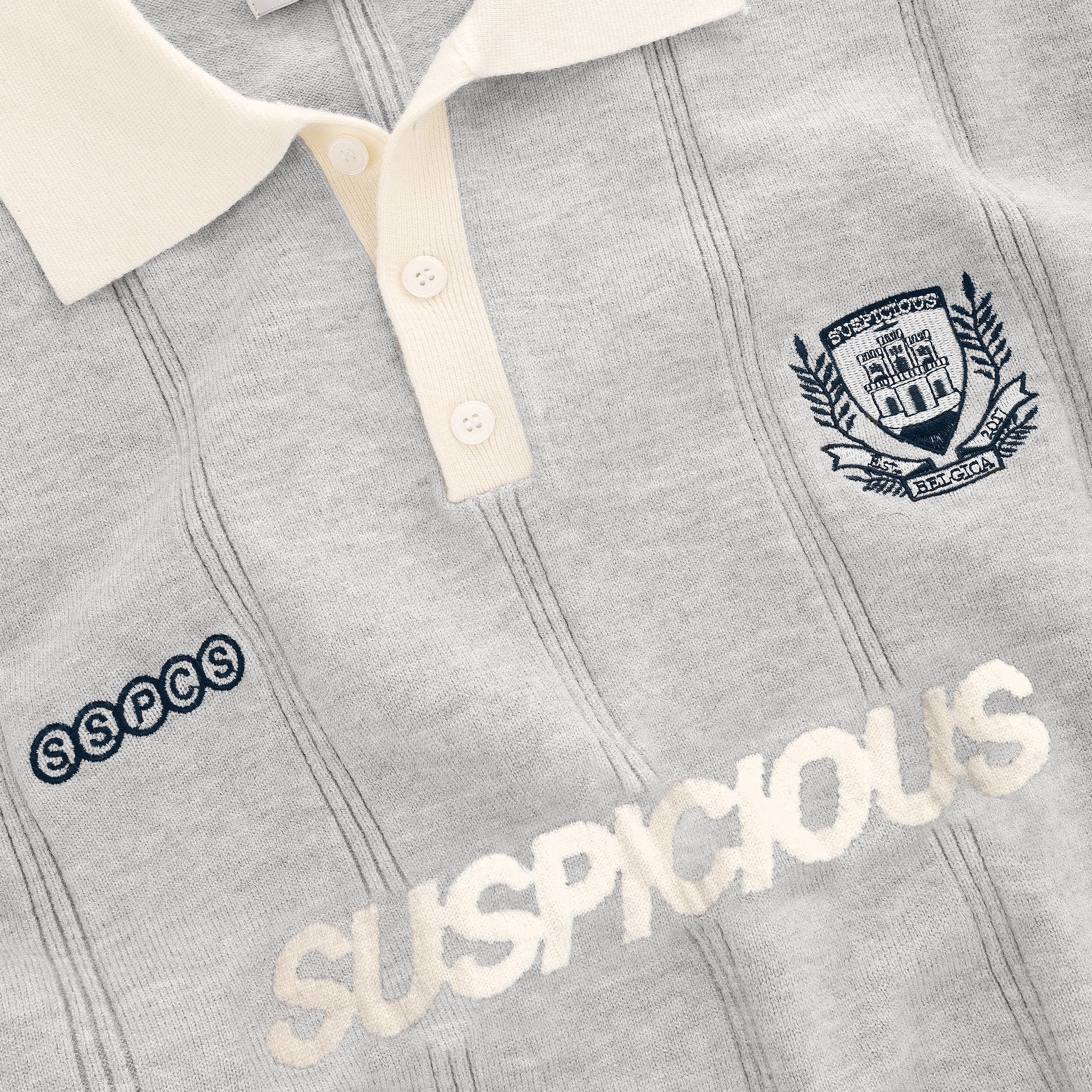 Suspicious Antwerp Football / Knitted Football Polo - Neutral Heather