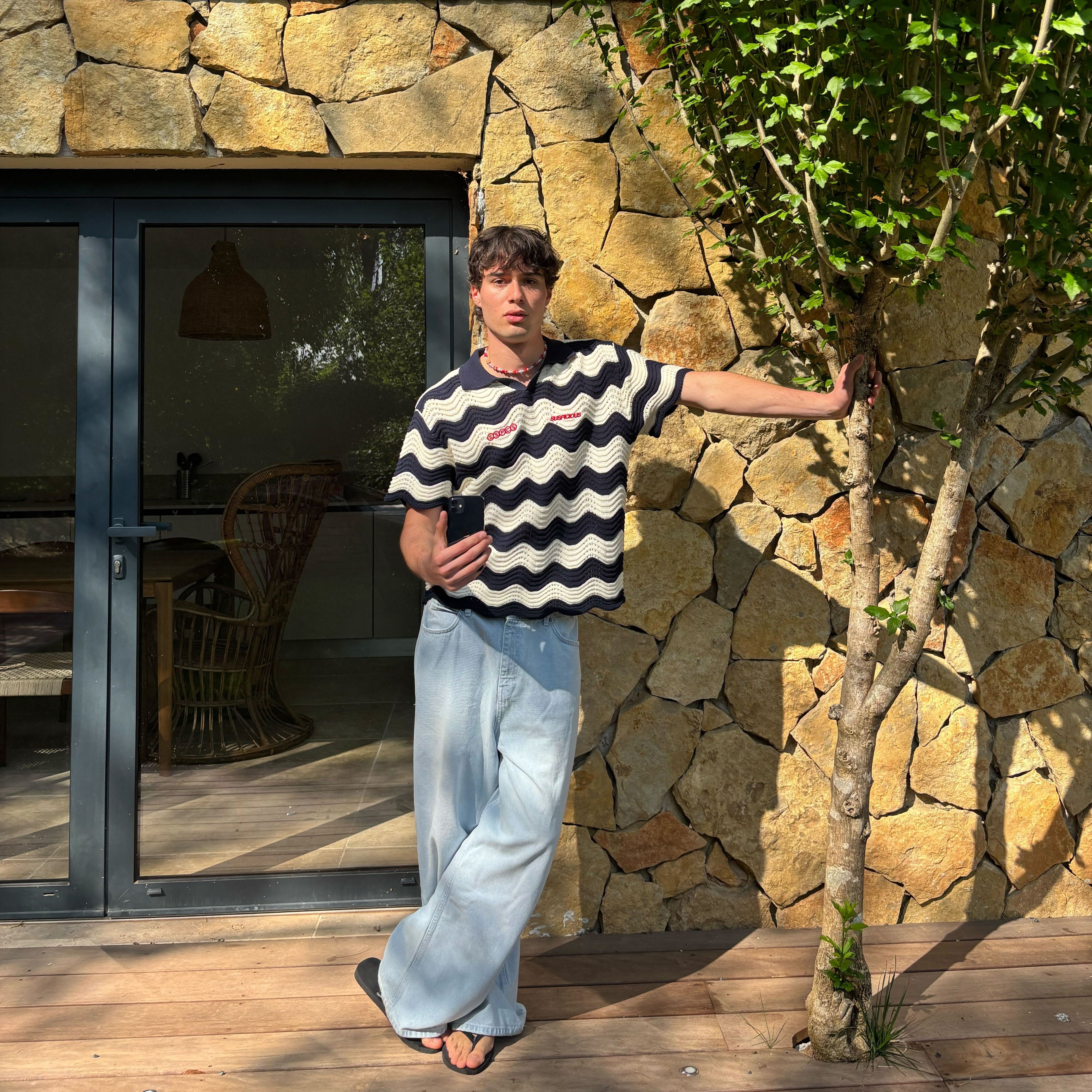 Suspicious Antwerp Summer / Wavy Double Icon Polo - Nightfall