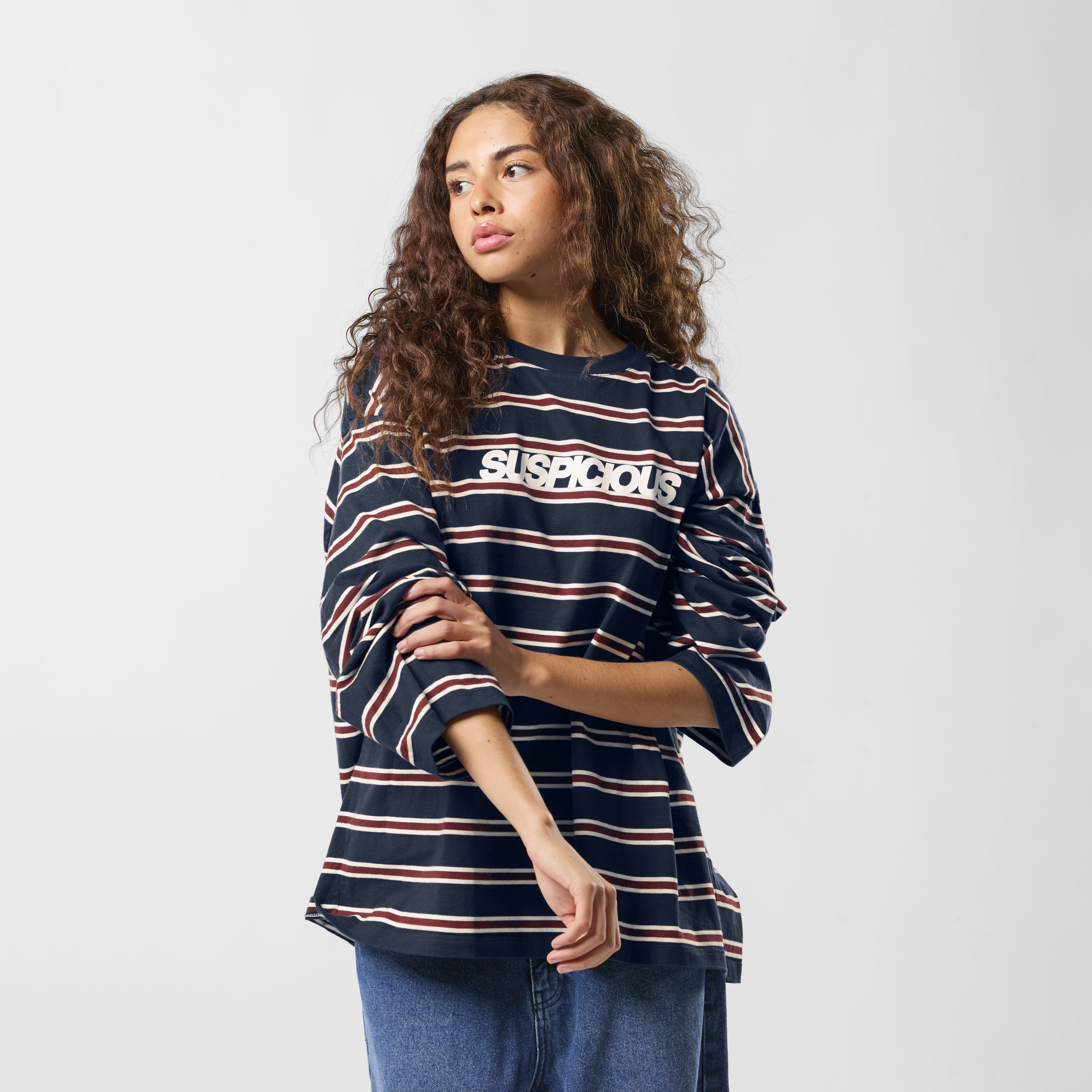 Suspicious Antwerp Winter1 / Striped Longsleeve - Navy & Red