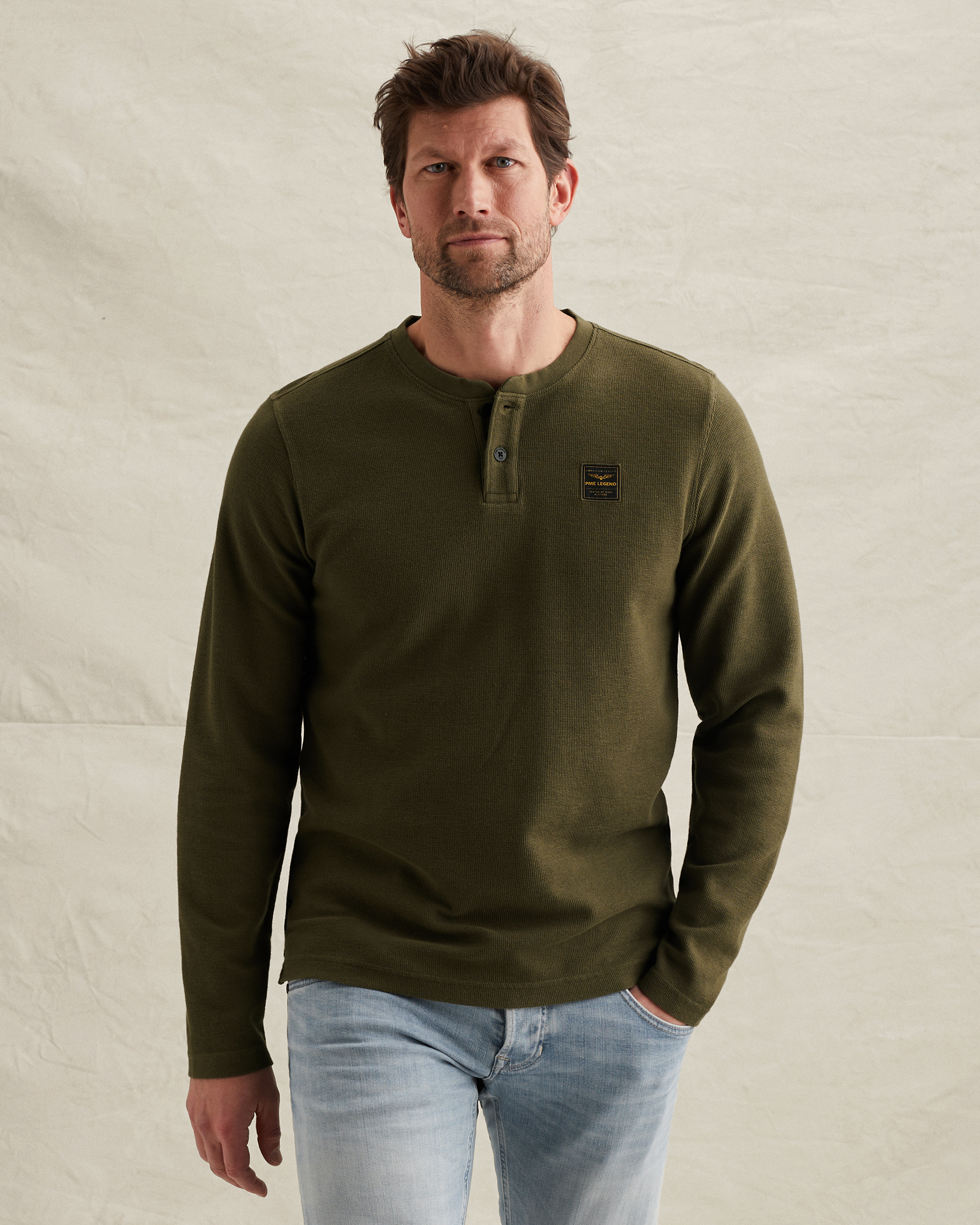 PME Legend Henley T-shirt with long sleevesx
