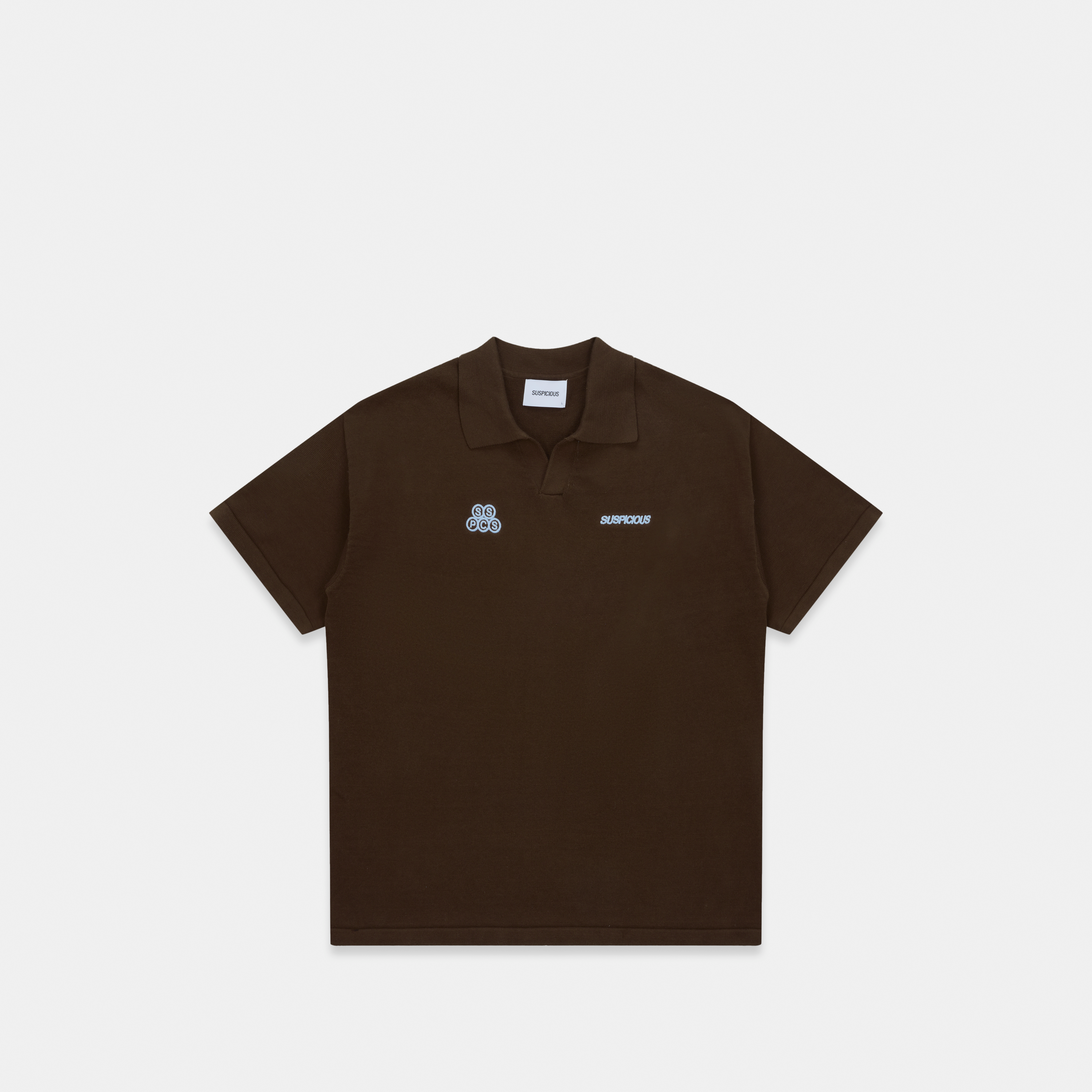 Suspicious Antwerp Fall / Offset Cotton Polo - Brown