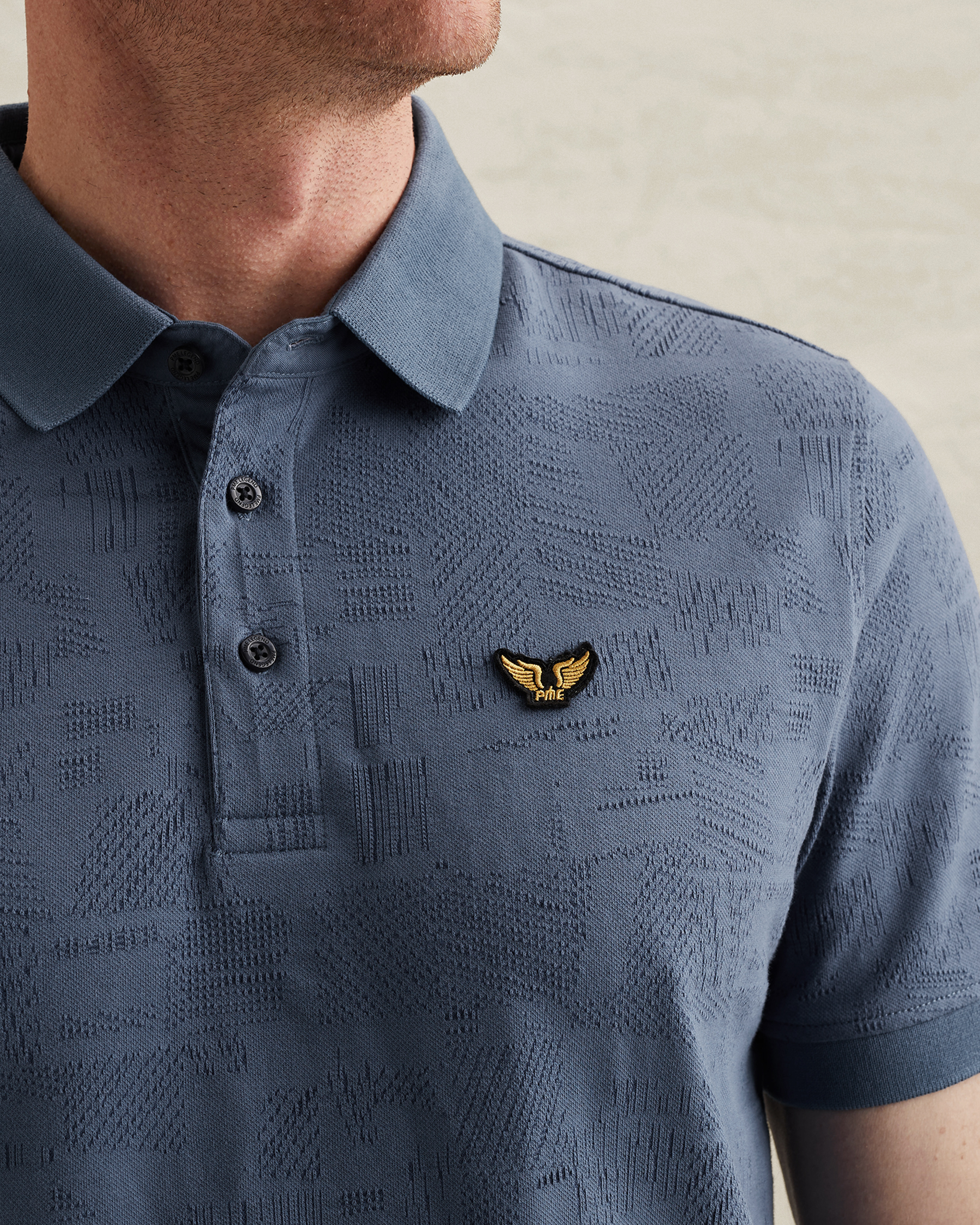 PME Legend Polo shirt with allover jacquard patternx
