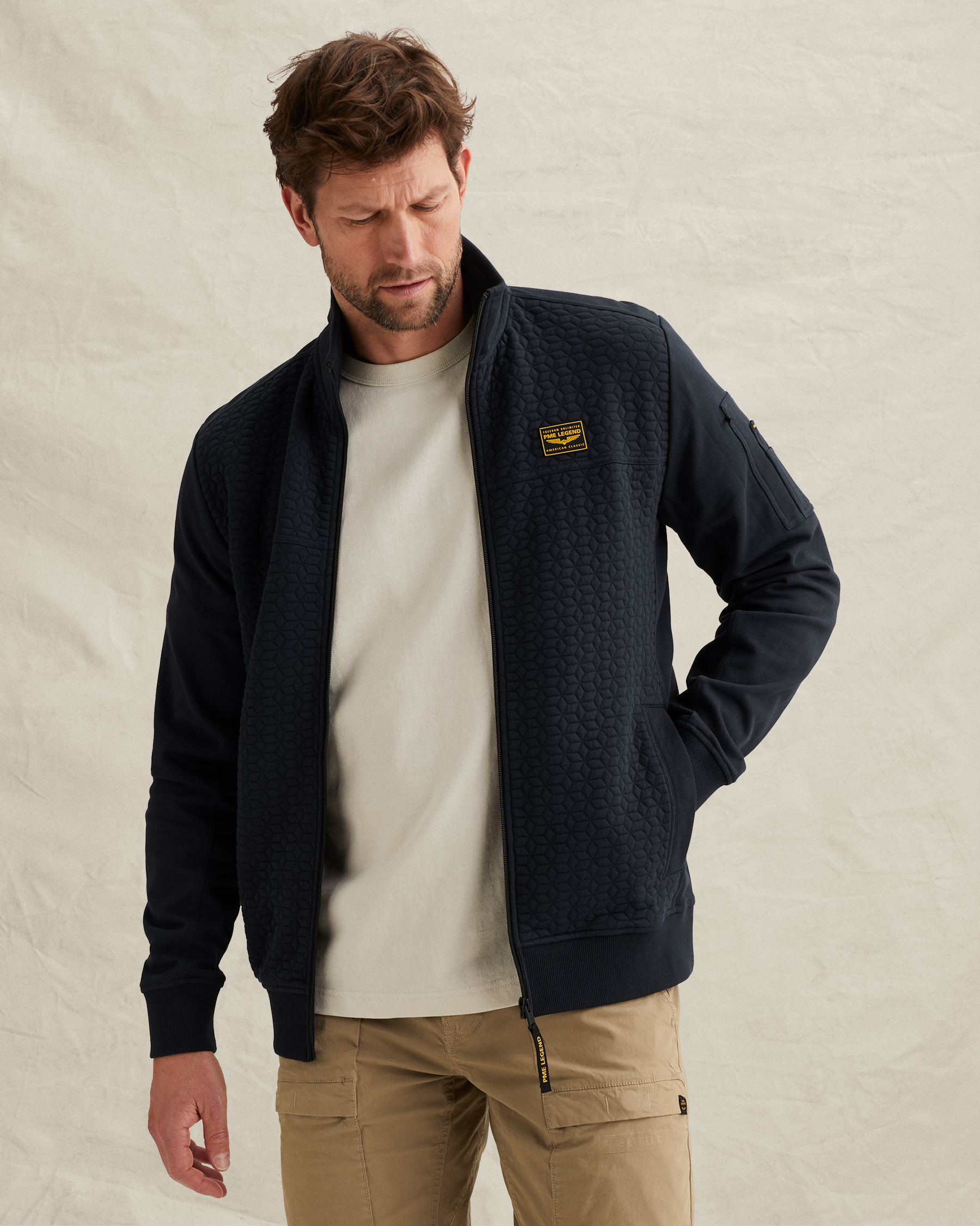 PME Legend Sweat jacket with textures and flight pocketx