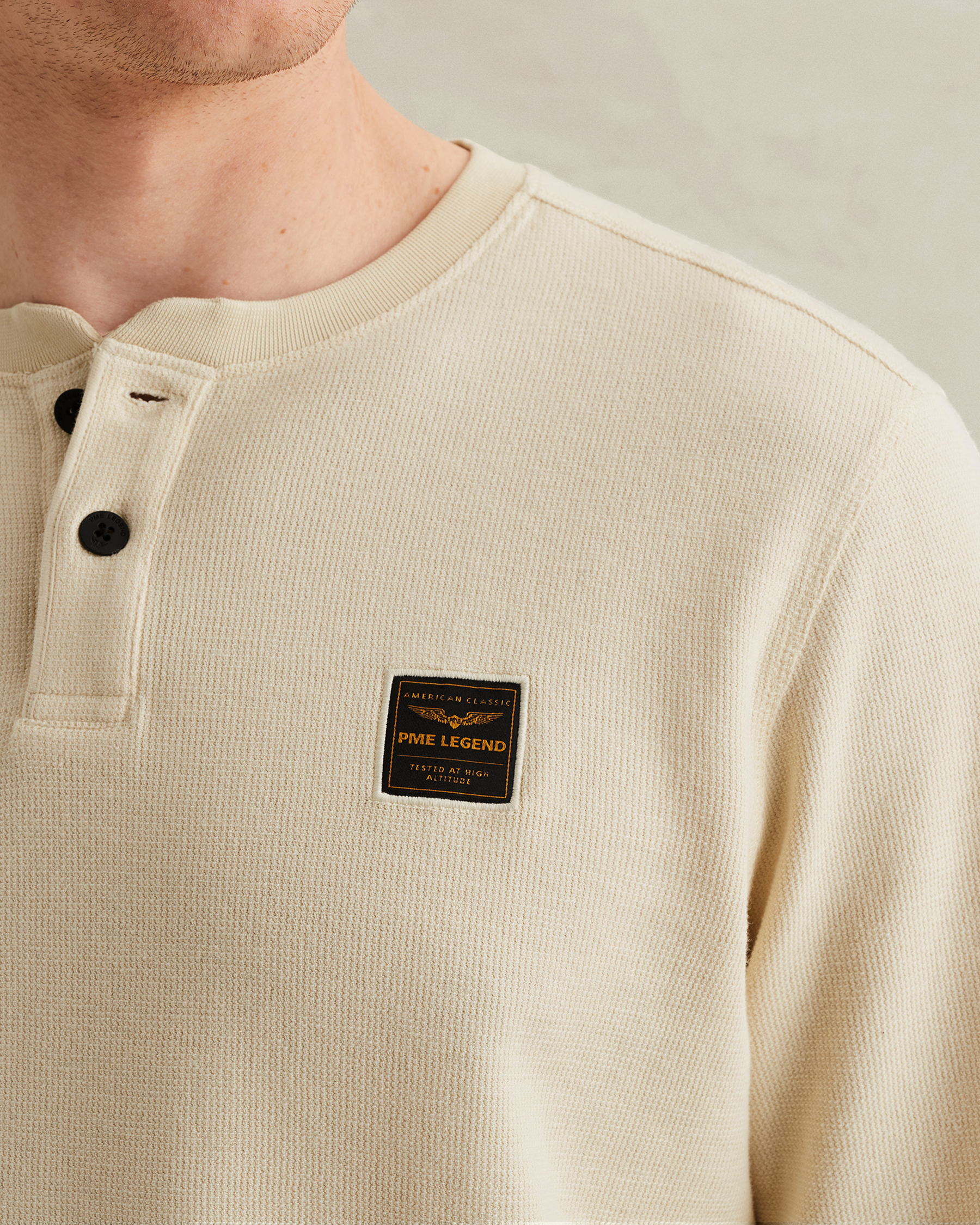 PME Legend Henley T-shirt with long sleevesx