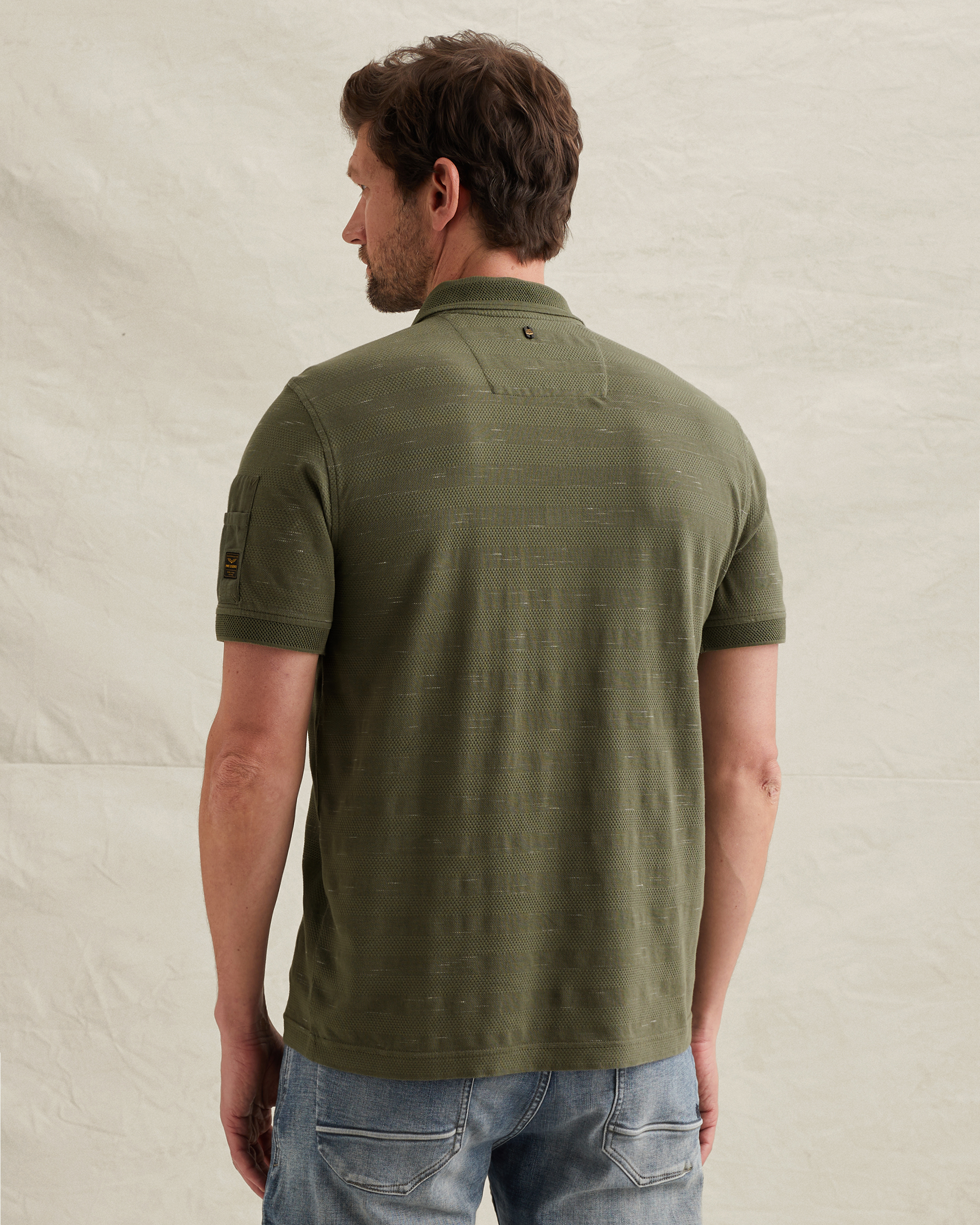 PME Legend Polo shirt with stripe pattern and flight pocketx