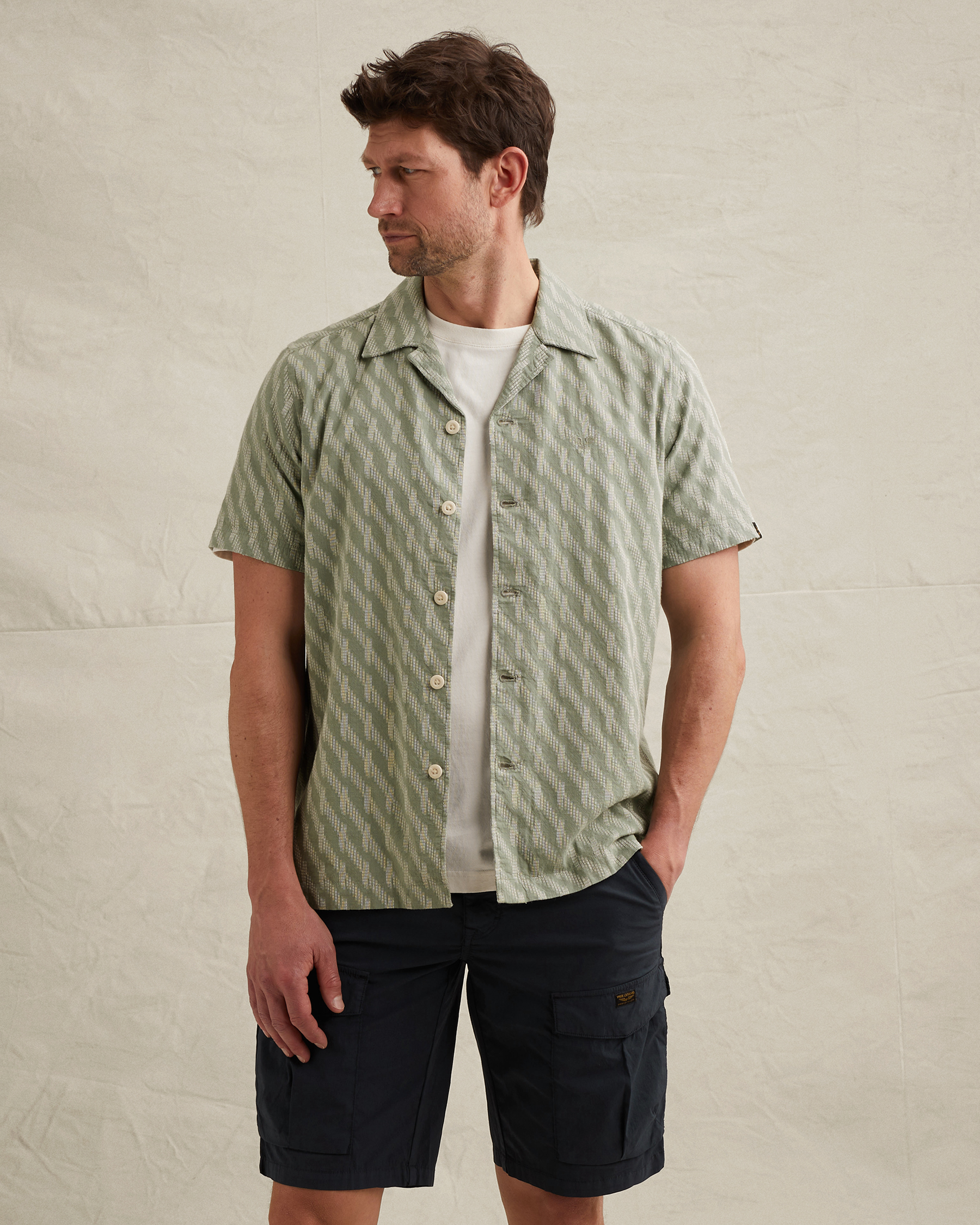PME Legend Shirt with short sleeves and woven texturex