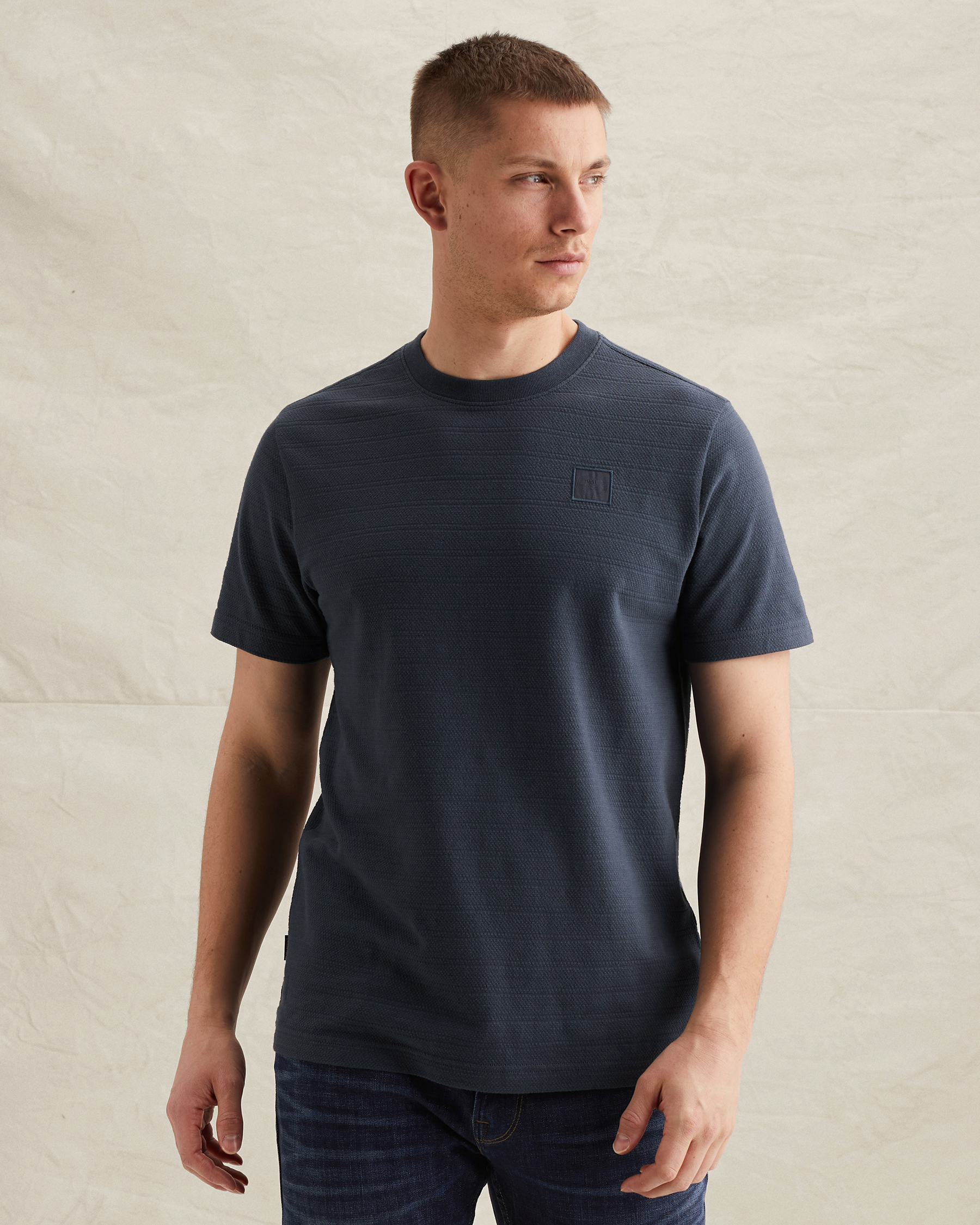 PME Legend T-shirt with jacquard stripe patternx