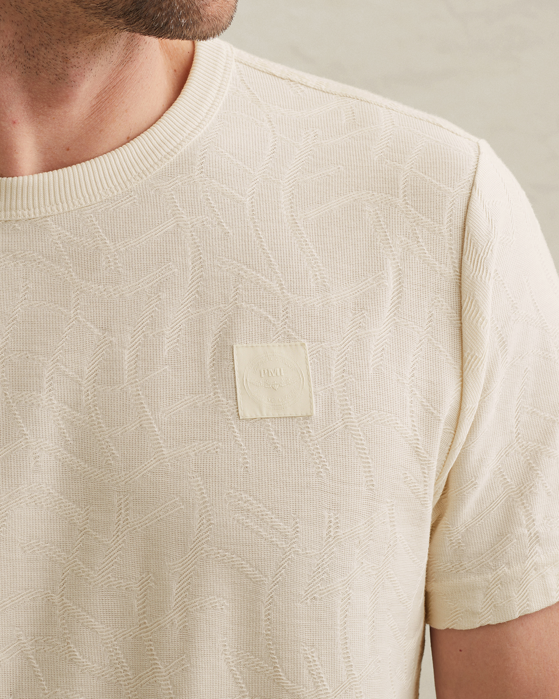 PME Legend T-shirt in jersey with allover jacquard patternx