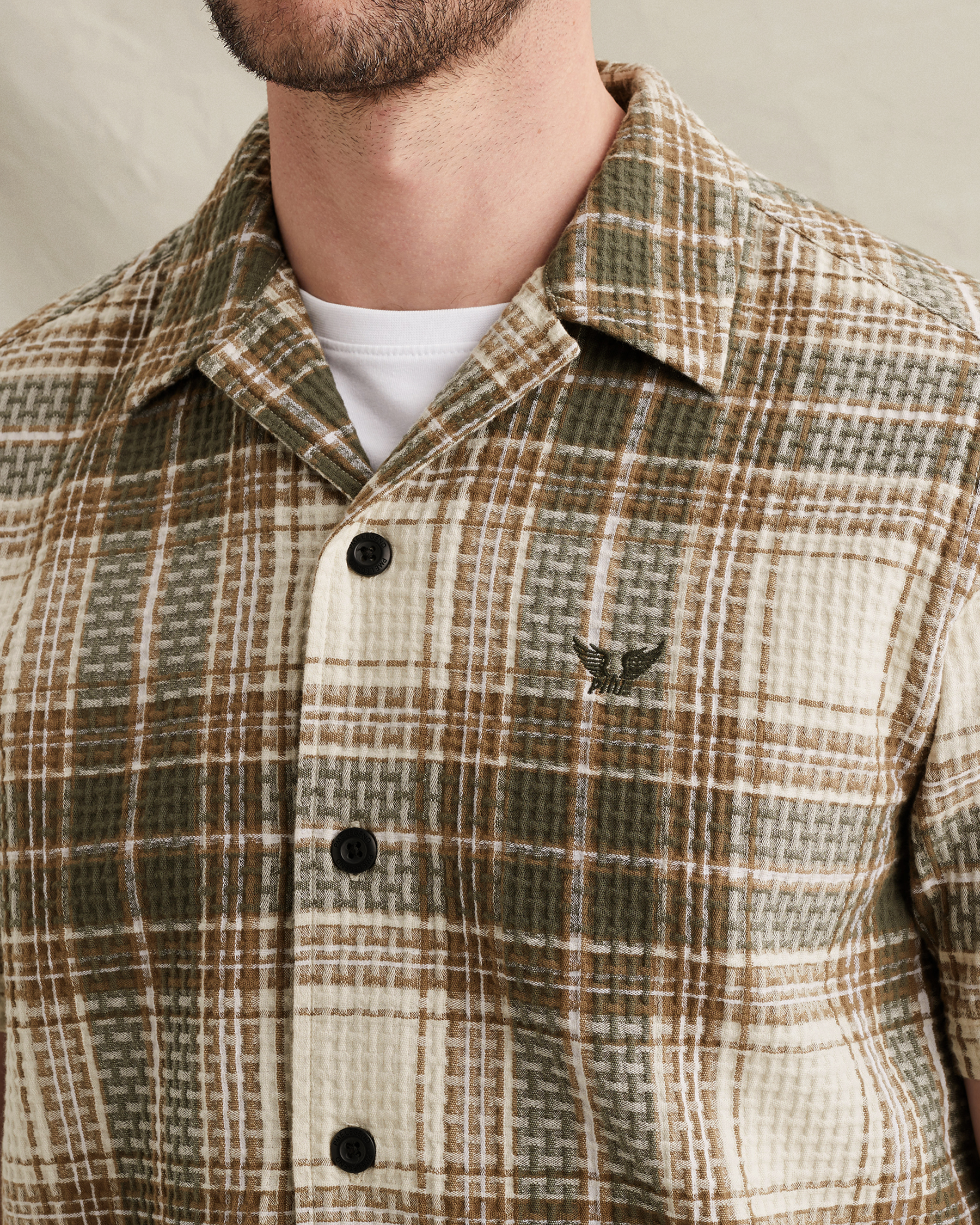 PME Legend Shirt with check pattern and bowling collarx