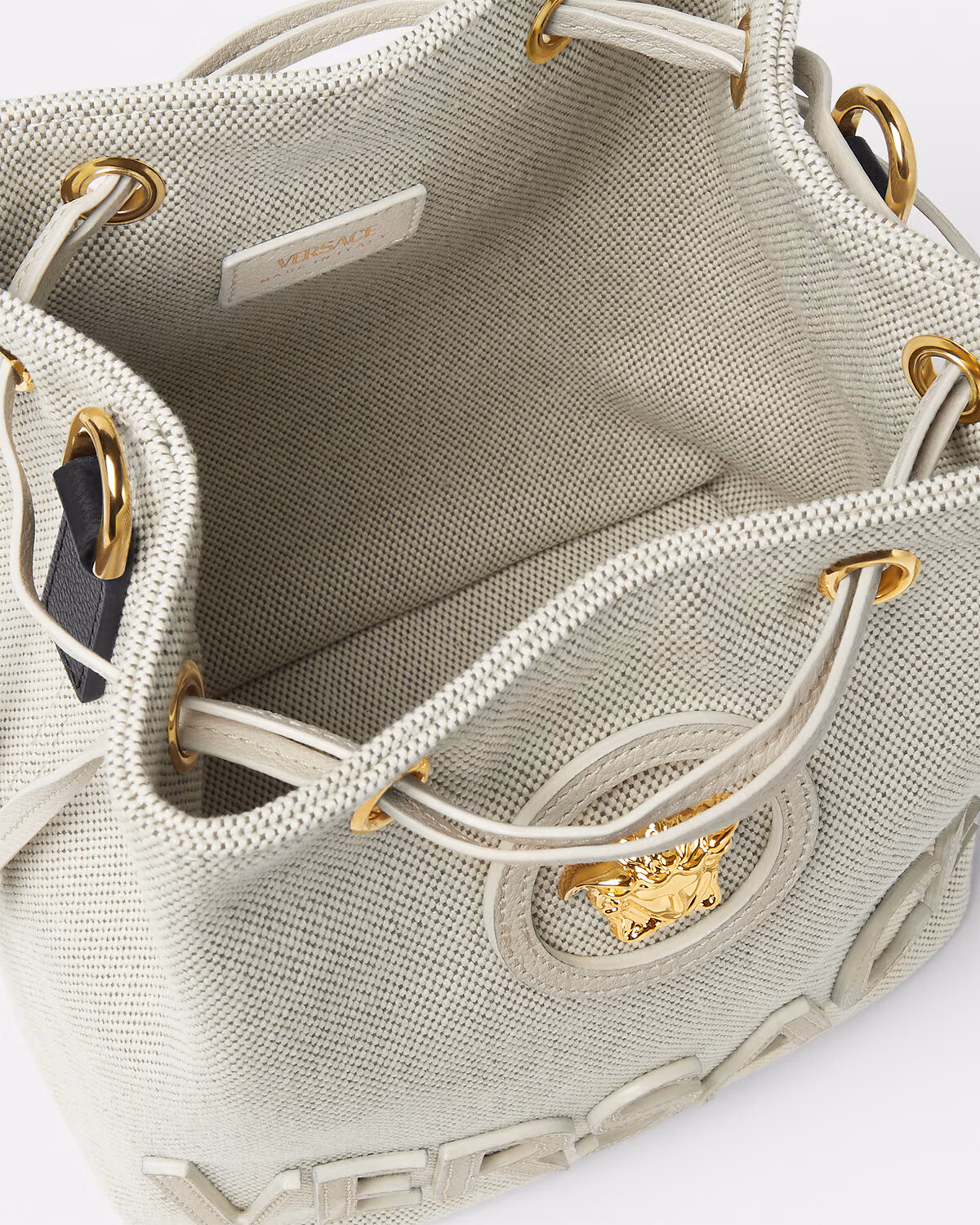 Versace La Medusa Canvas Bucket Bag