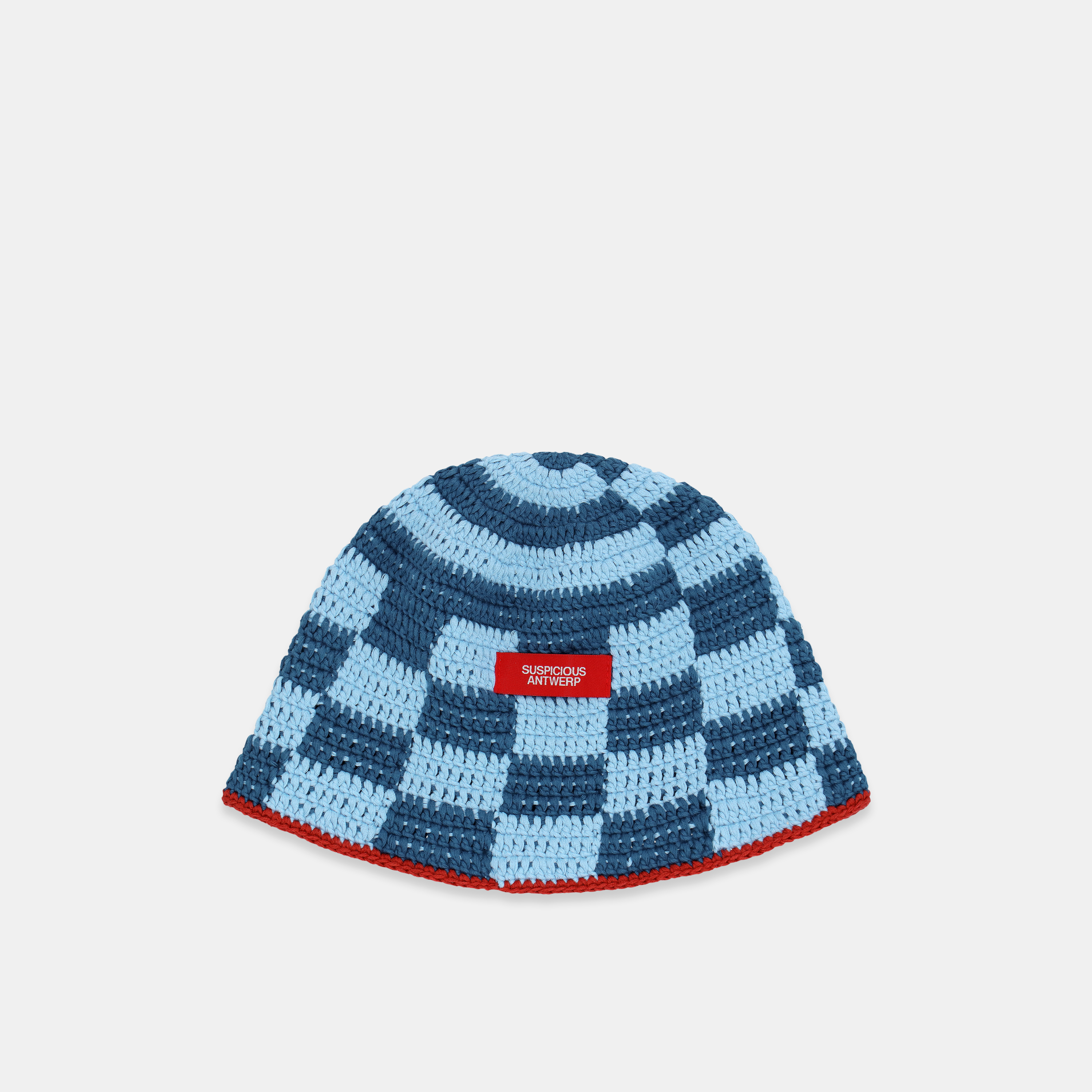 Suspicious Antwerp SS24 / The Checkered Crochet Hat - Blue