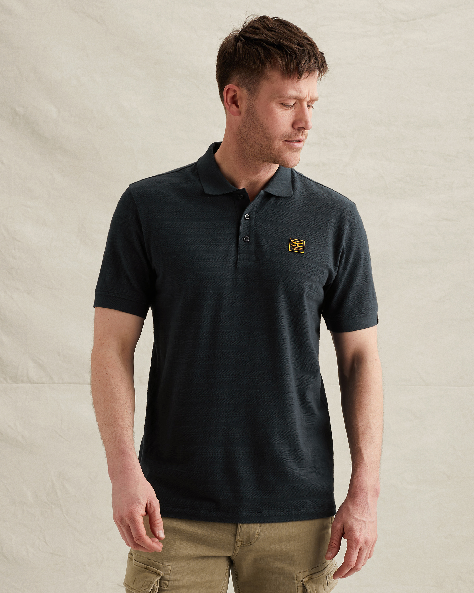 PME Legend Polo shirt in jersey with stripe patternx