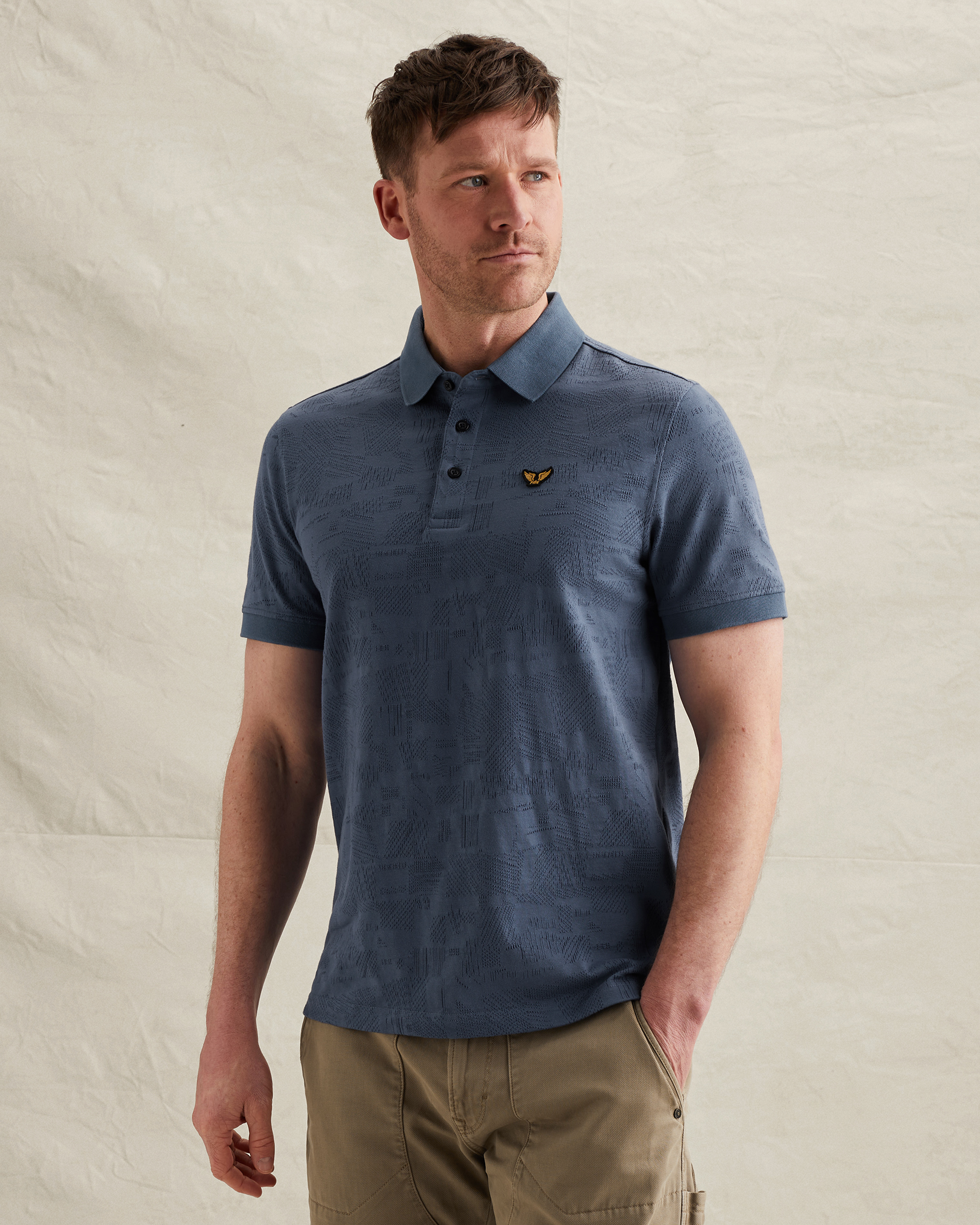 PME Legend Polo shirt with allover jacquard patternx