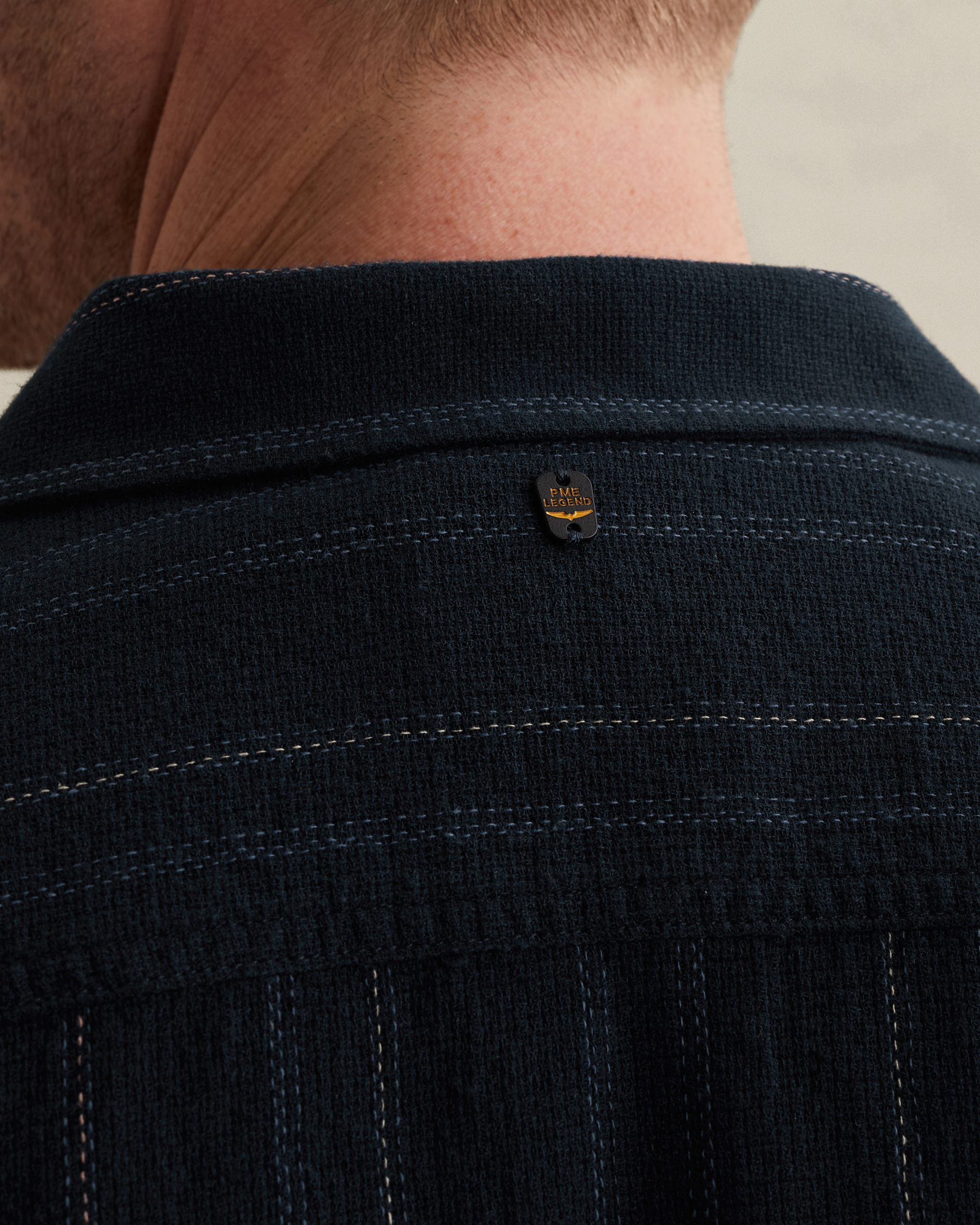 PME Legend Shirt with short sleeves and woven stripe patternx