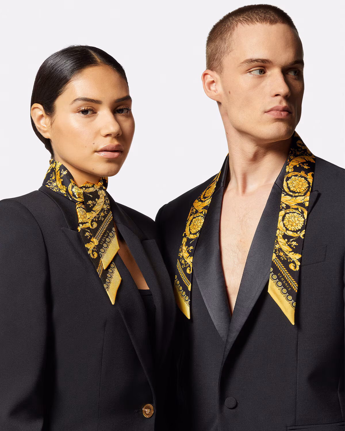 Versace Barocco Silk Scarf Tie
