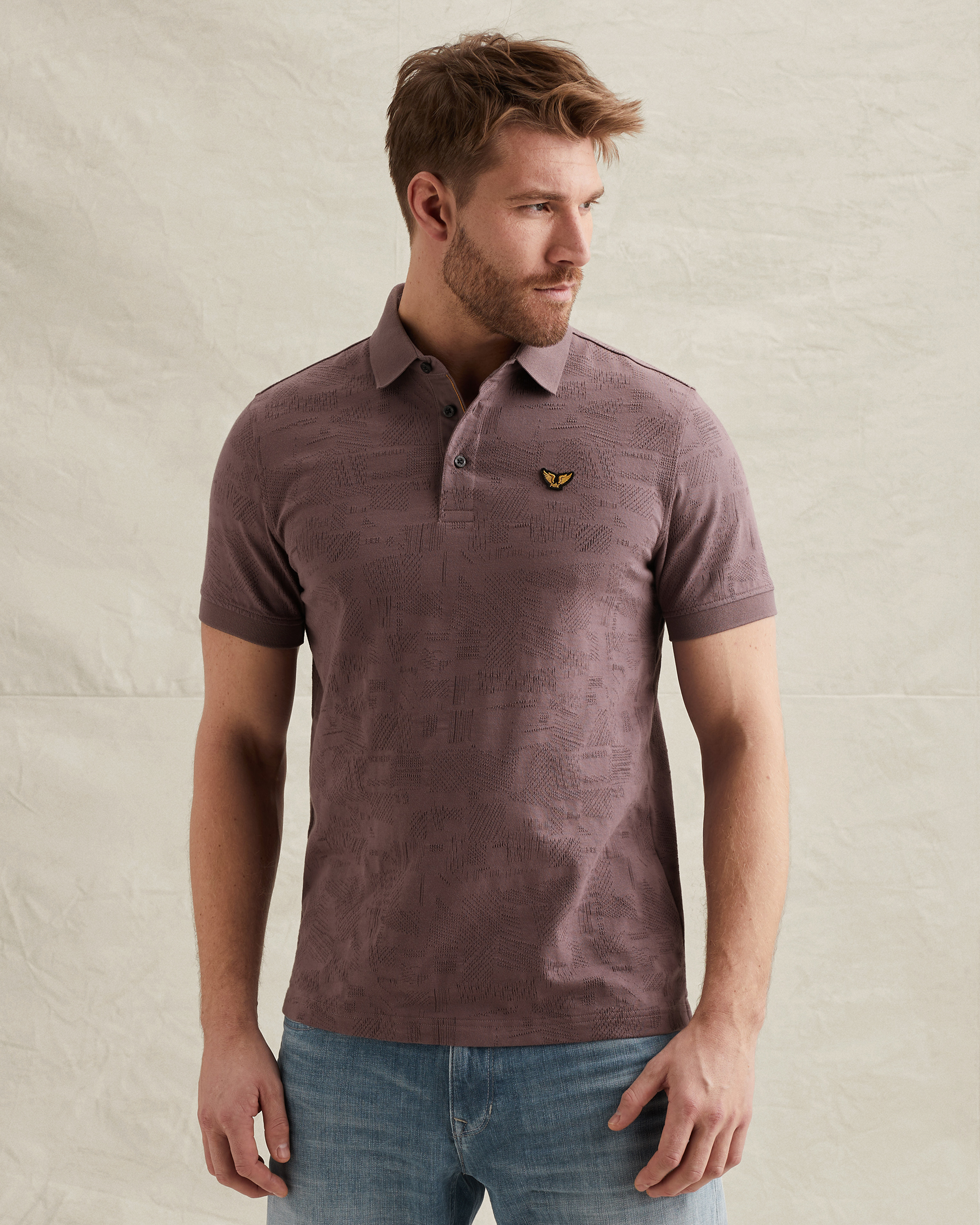 PME Legend Polo shirt with allover jacquard patternx