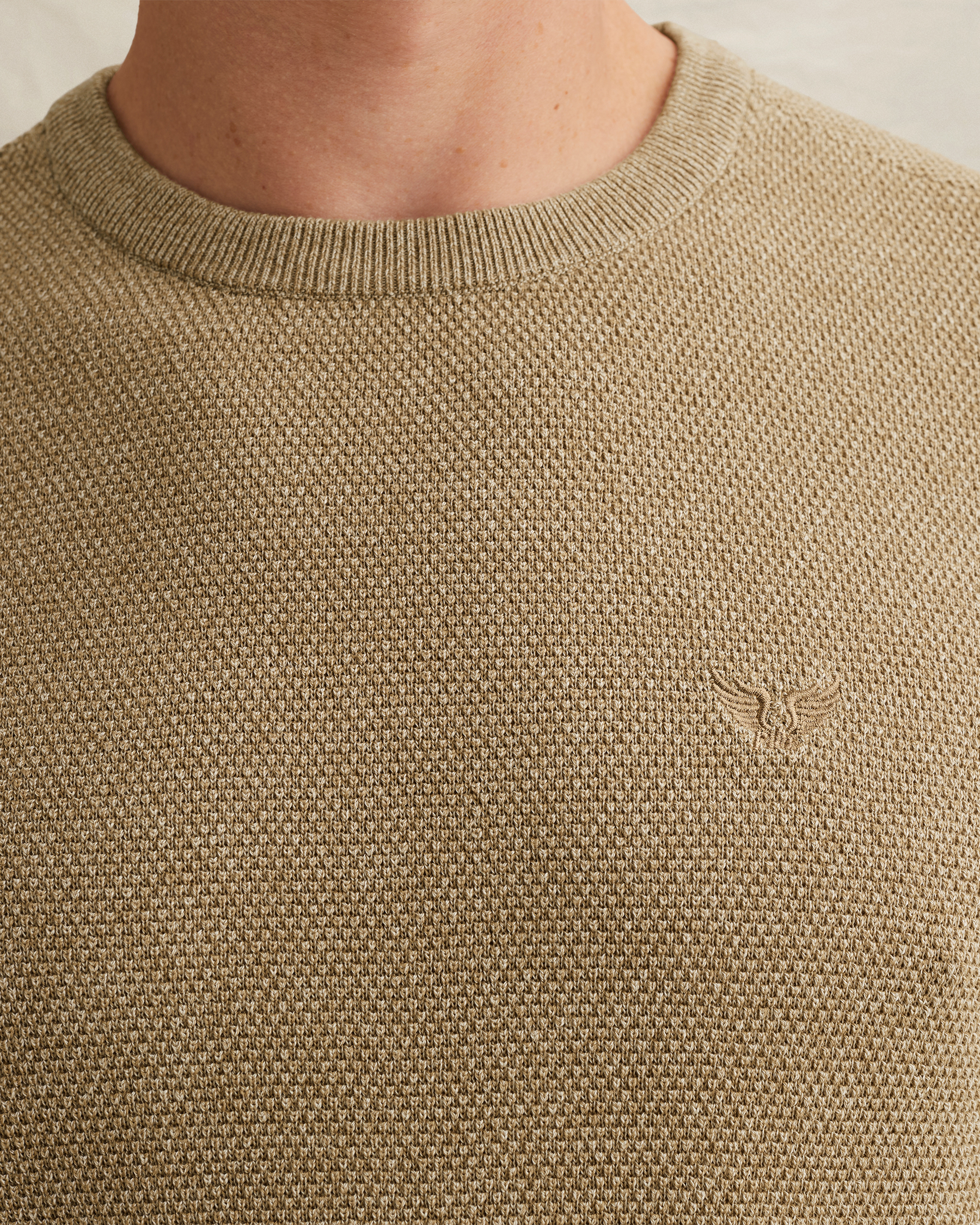 PME Legend Pullover in cotton/modal with ribbed collarx