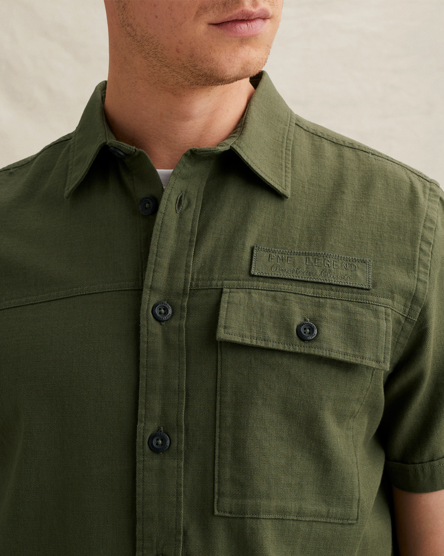 PME Legend Shirt in slub cotton with short sleevesx