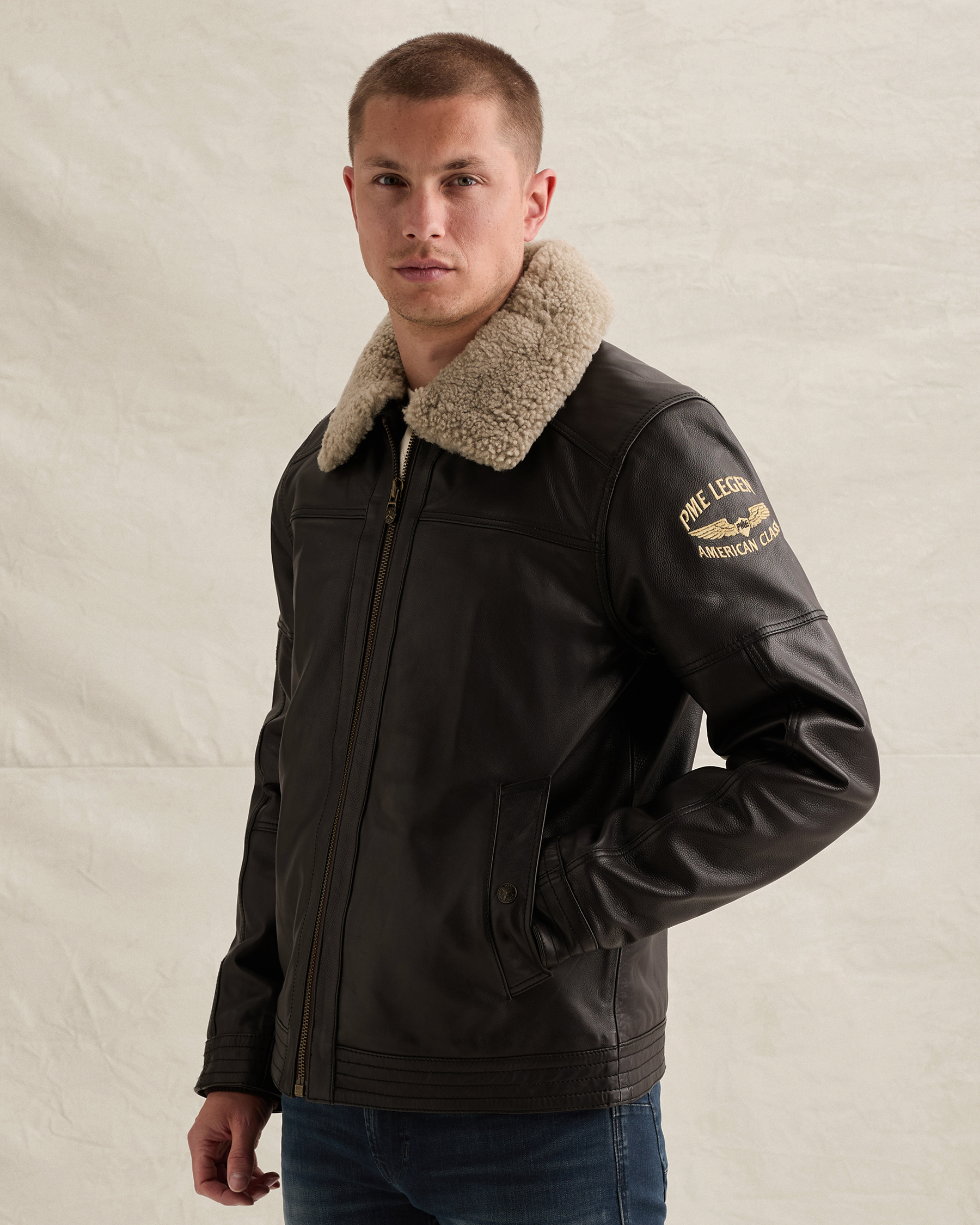 PME Legend Auckland Fur leather jacketx