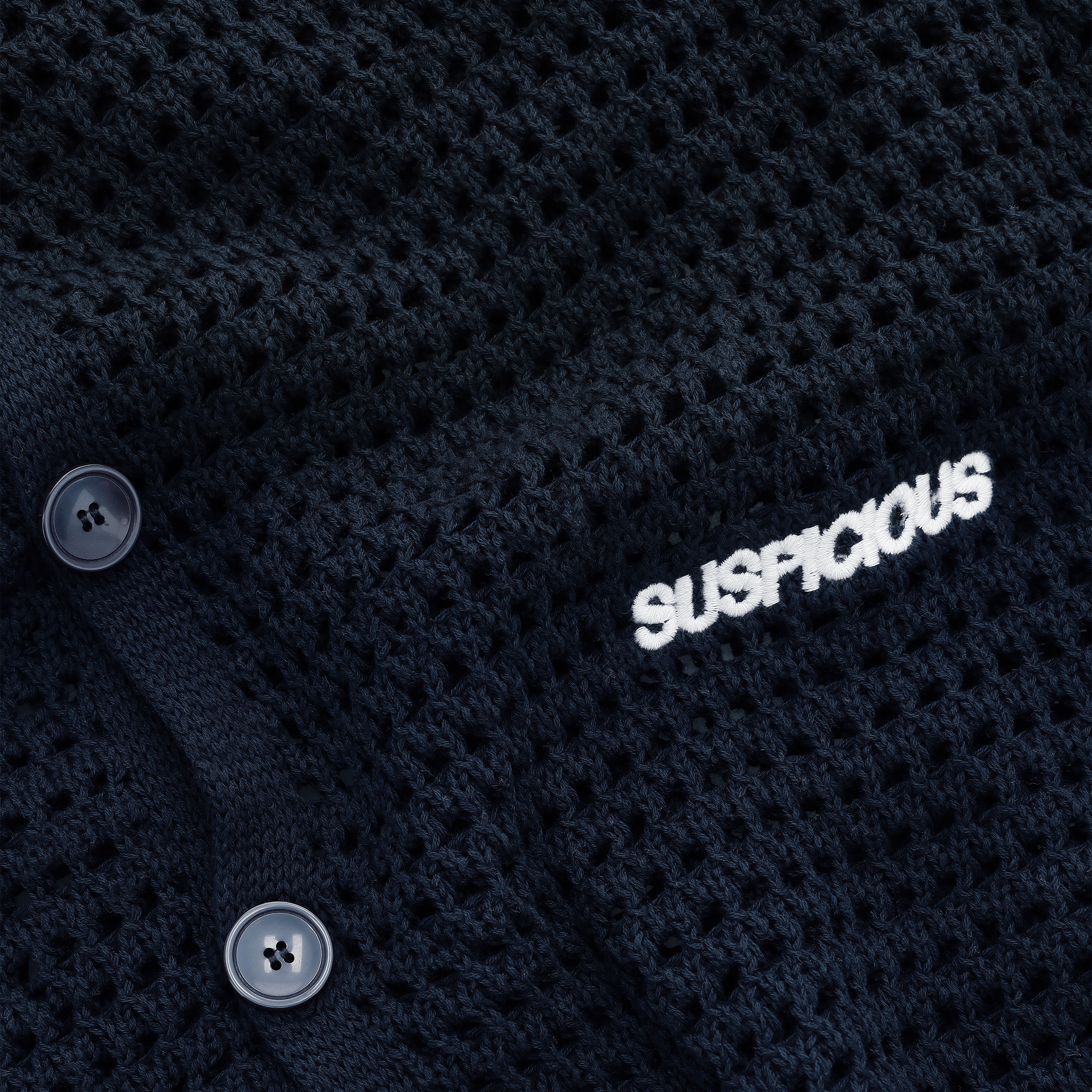 Suspicious Antwerp C&L / Essentials Crochet Shortsleeve Shirt - Coastal Blue