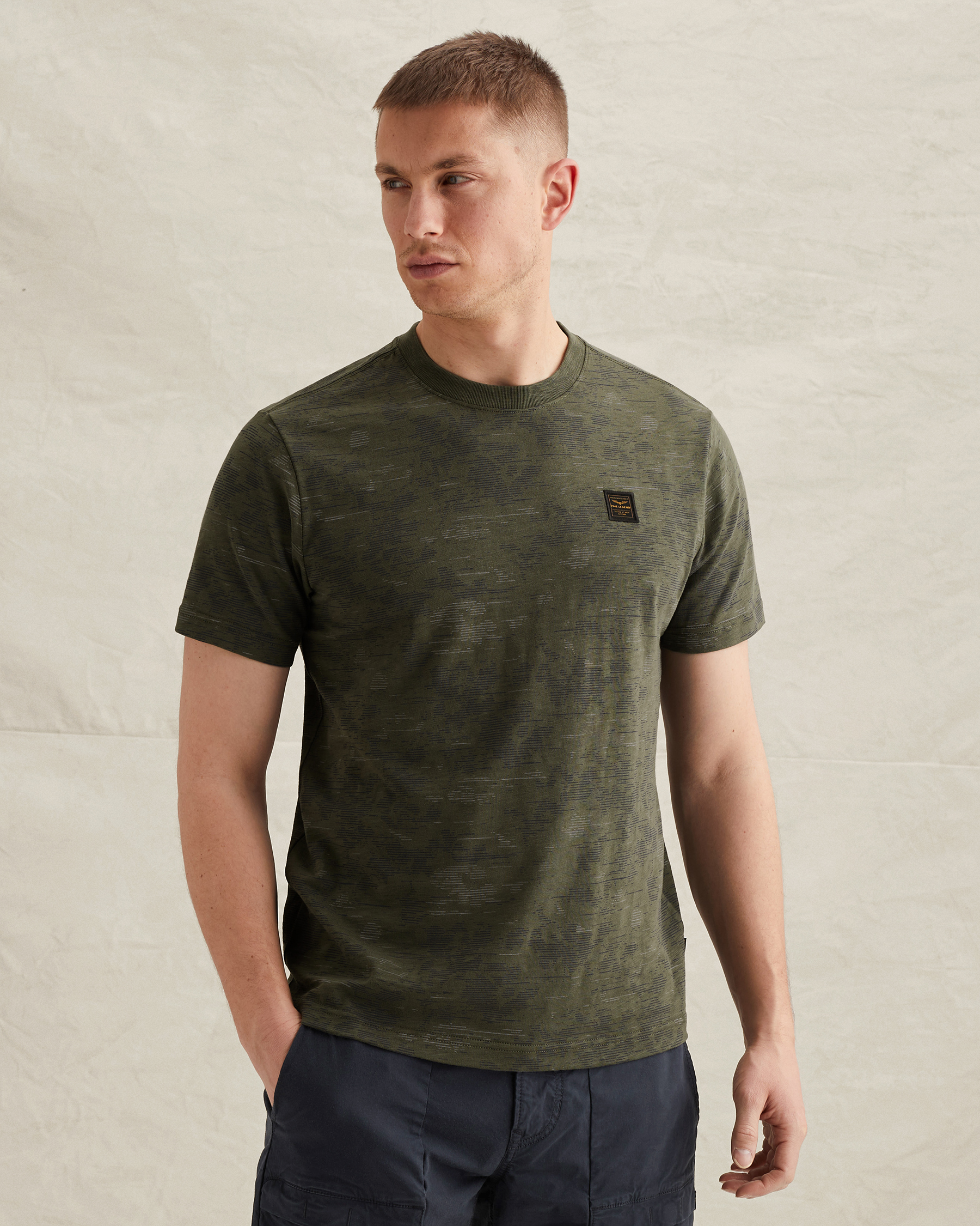 PME Legend T-shirt in slub cotton with allover printx