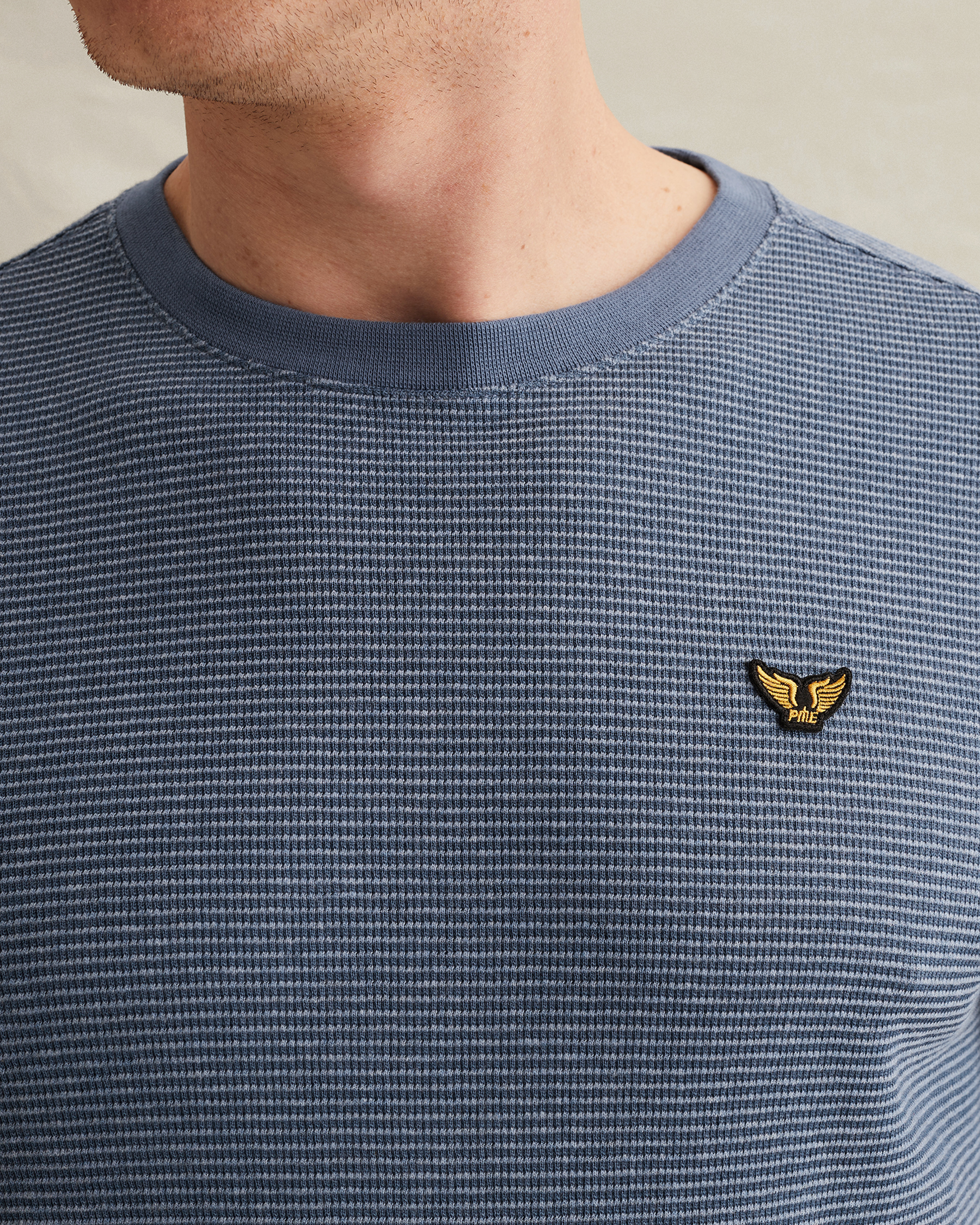 PME Legend T-shirt with two-tone stripe pattern and texturex