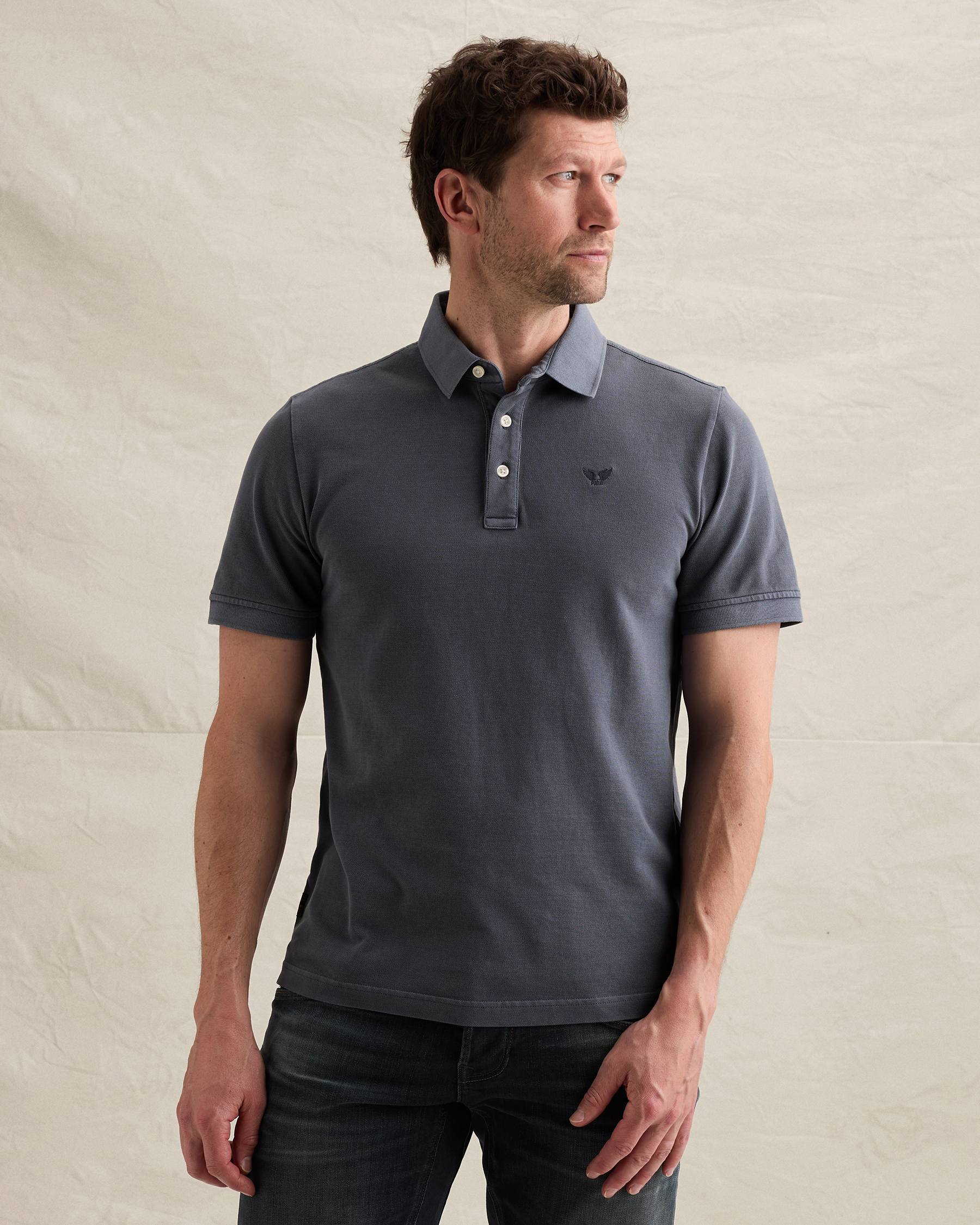 PME Legend Polo shirt with garment-dye wash in piquéx