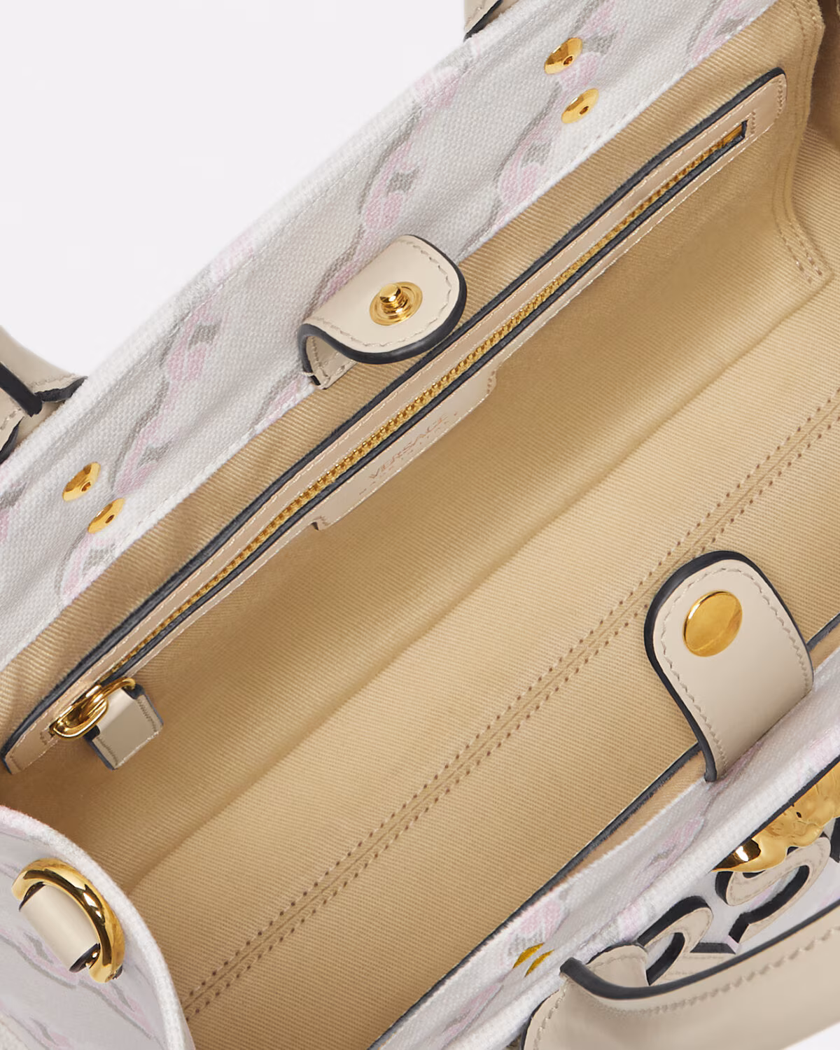 Versace Chain Stripes La Medusa Small Tote Bag