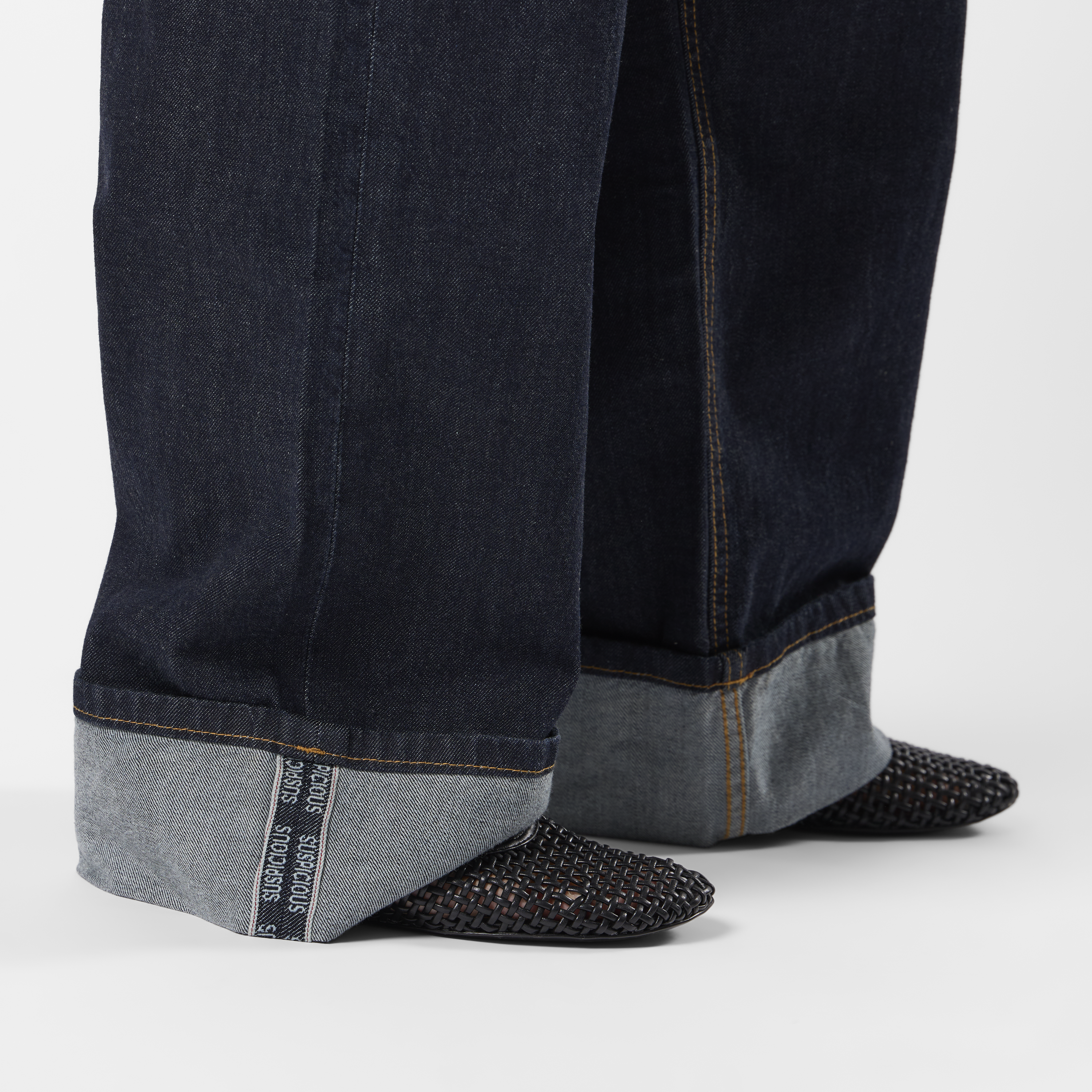 Suspicious Antwerp Winter2 / Selvedge Turn-Up Baggy Jeans - Indigo
