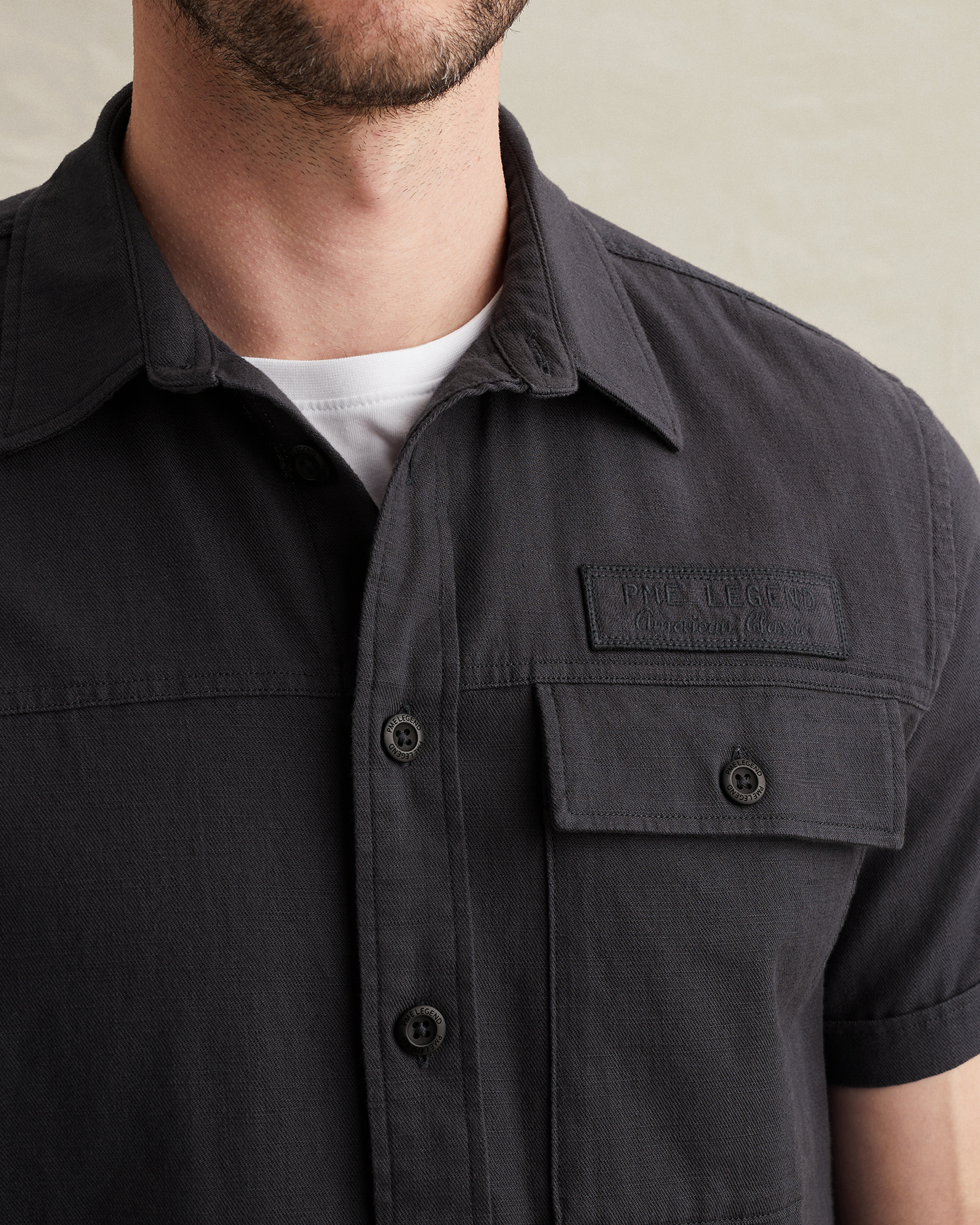 PME Legend Shirt in slub cotton with short sleevesx
