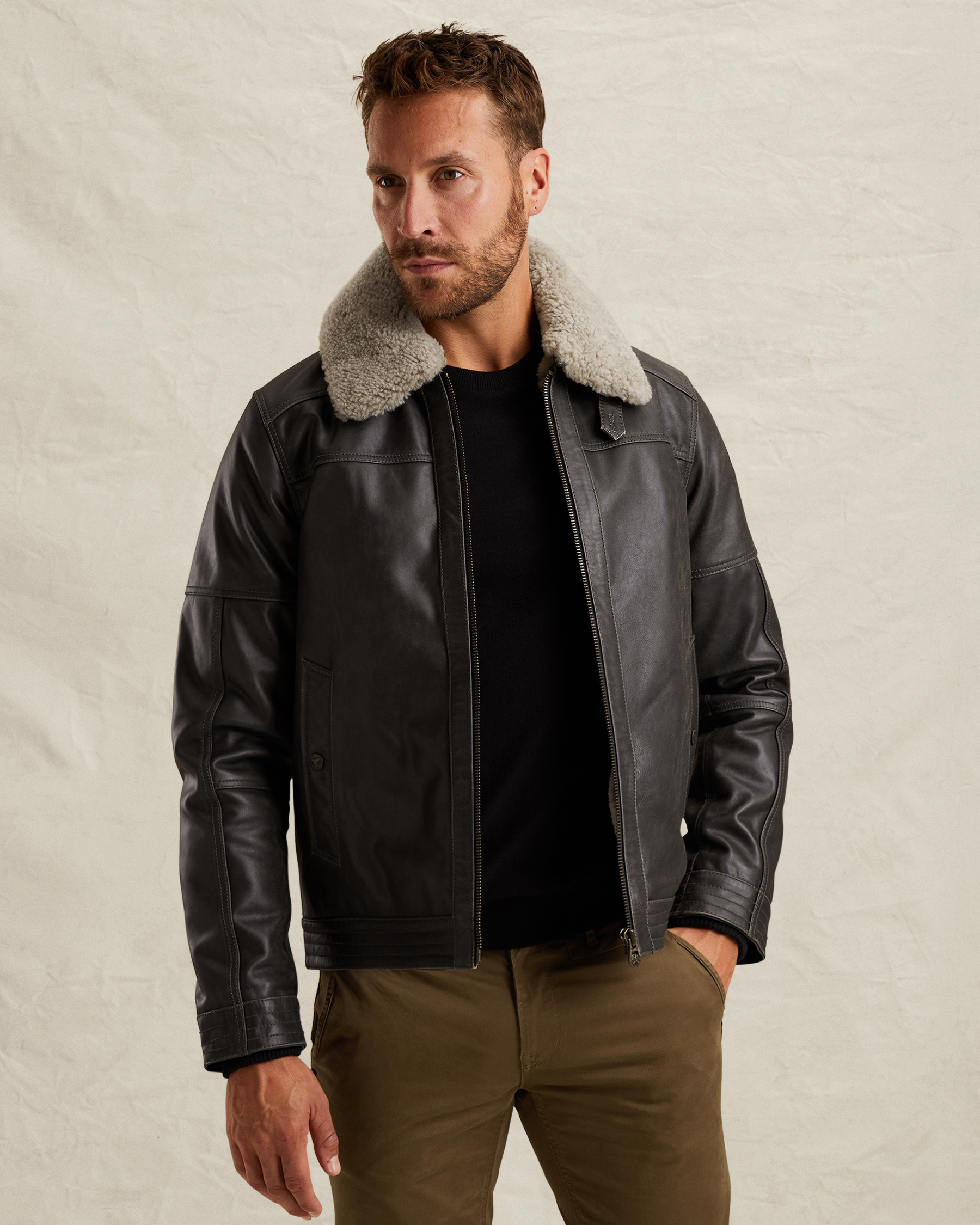 PME Legend Auckland Fur leather jacketx