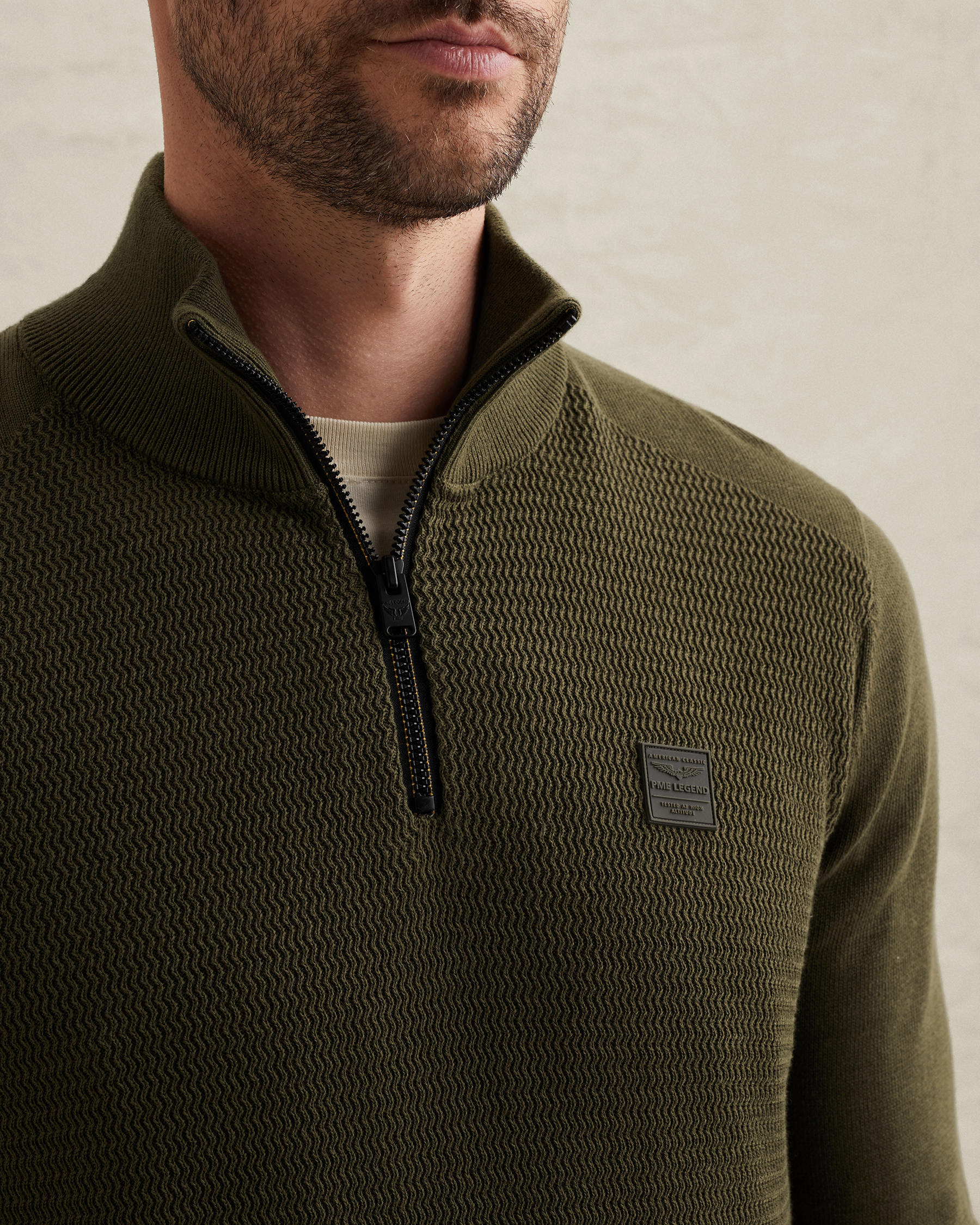 PME Legend Pullover in cotton/modal with half-zipx