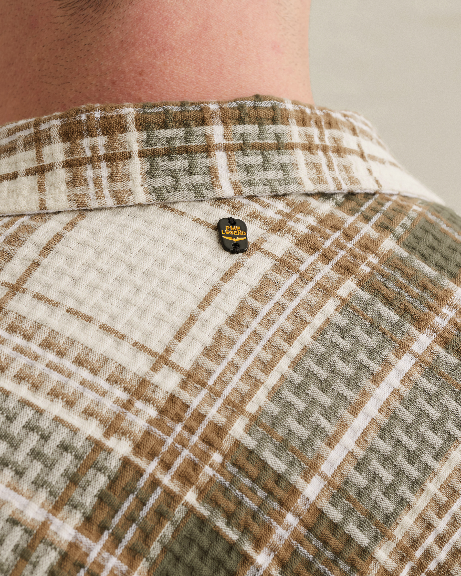 PME Legend Shirt with check pattern and bowling collarx