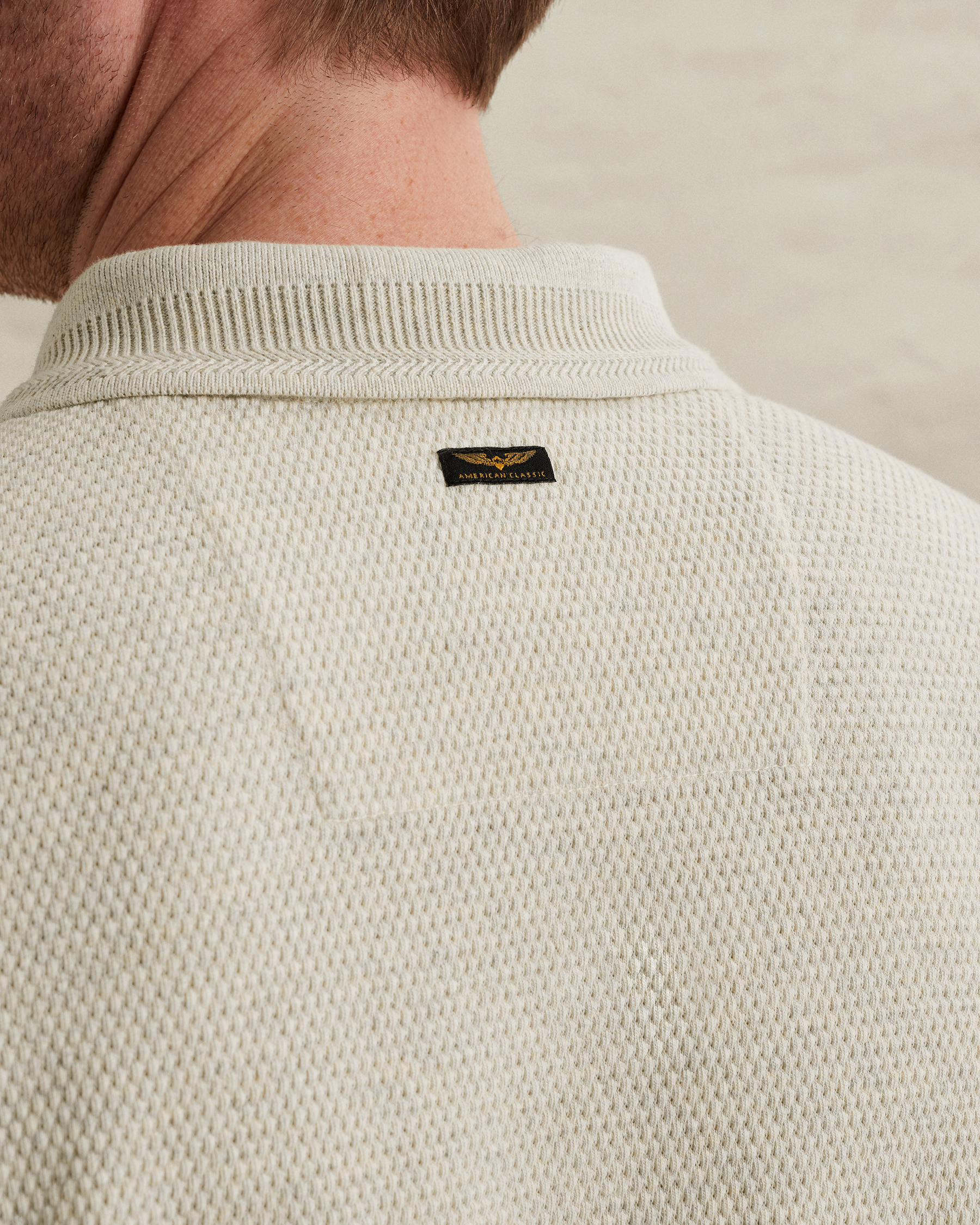 PME Legend Polo shirt with texture and ribbed hemsx