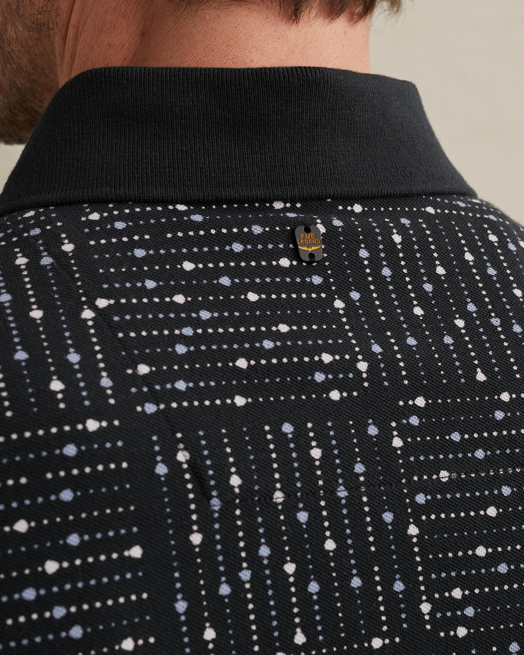 PME Legend Polo shirt in fine piqué with allover printx