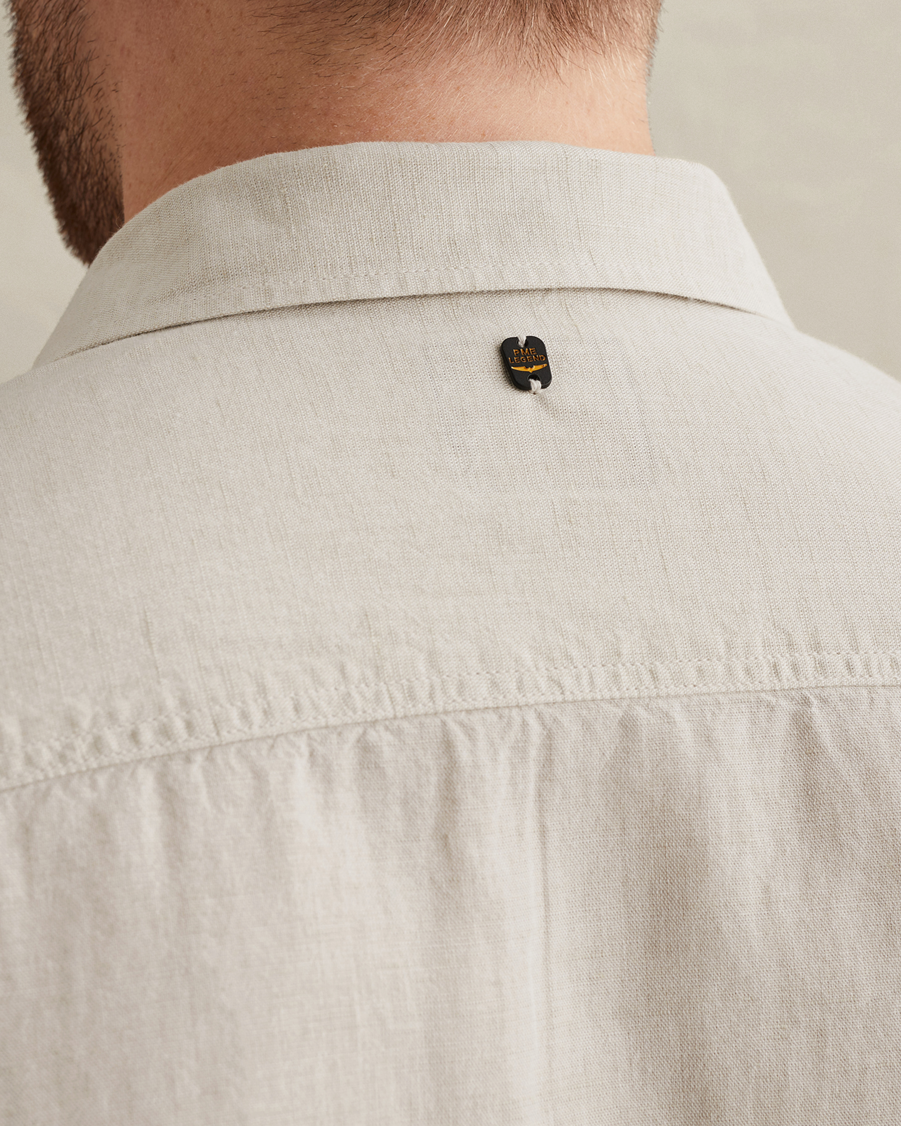 PME Legend Cotton/linen shirt with embroidered logox