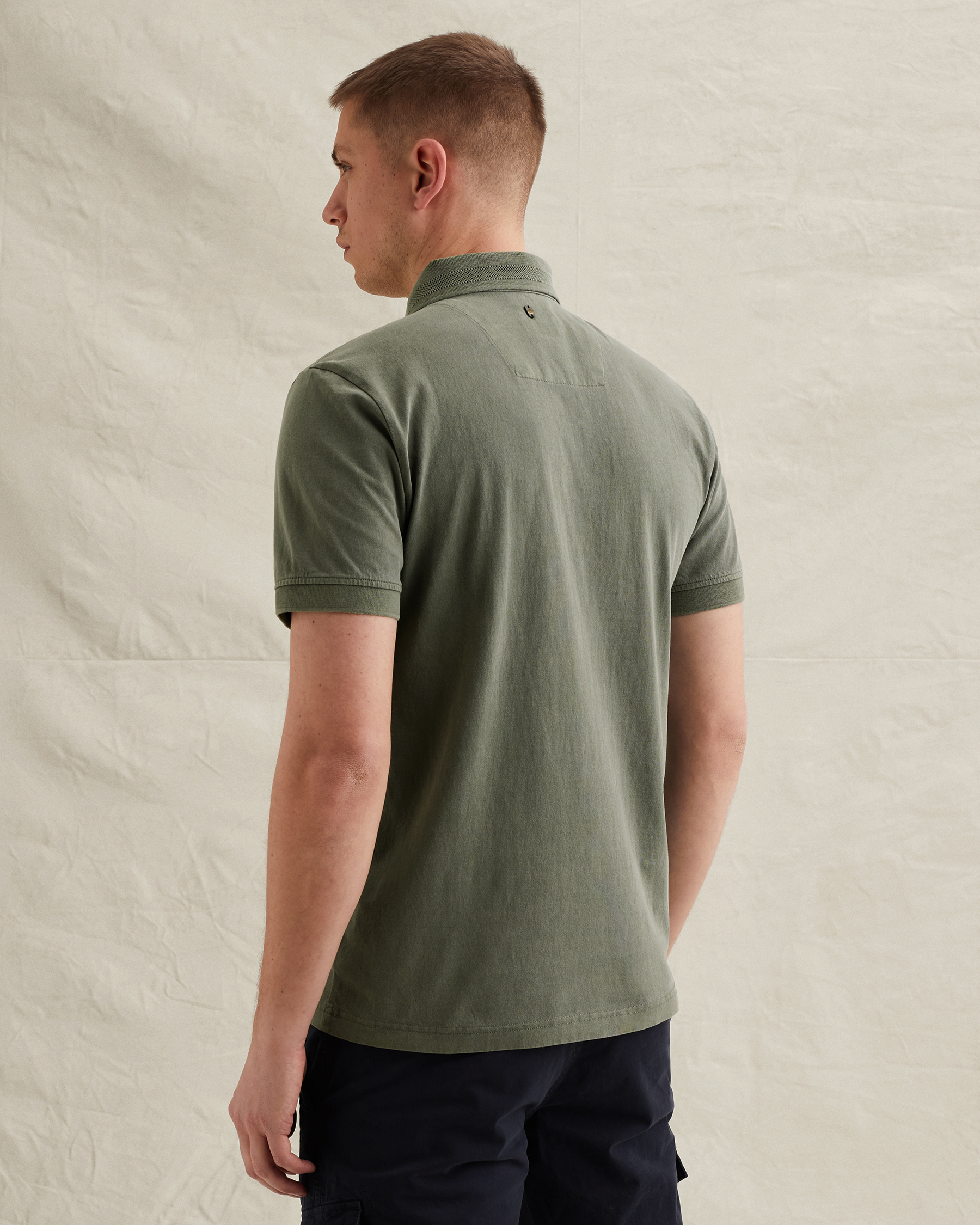 PME Legend Polo shirt with garment-dye wash and printx