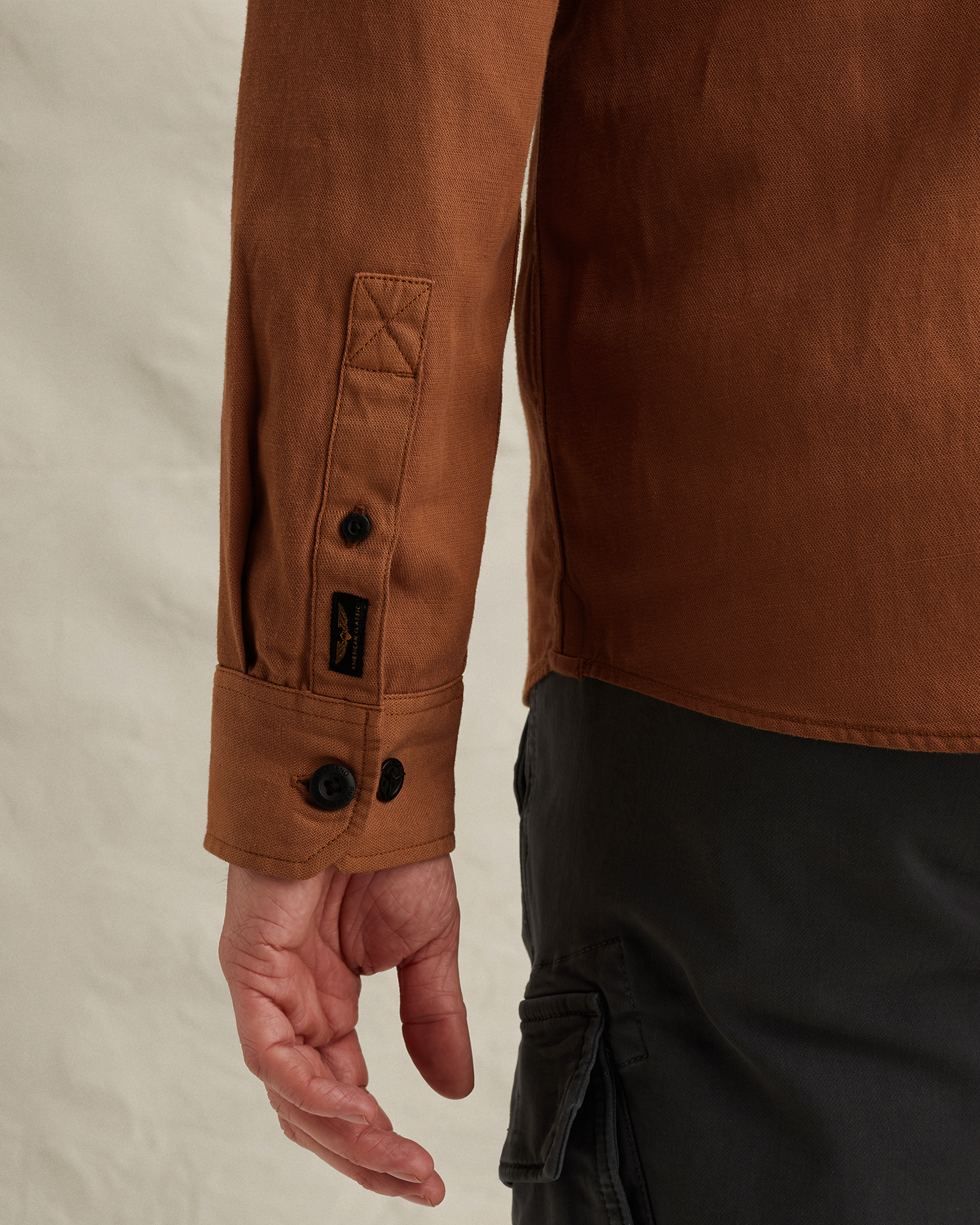 PME Legend Shirt in cotton/linen with stitching detailsx