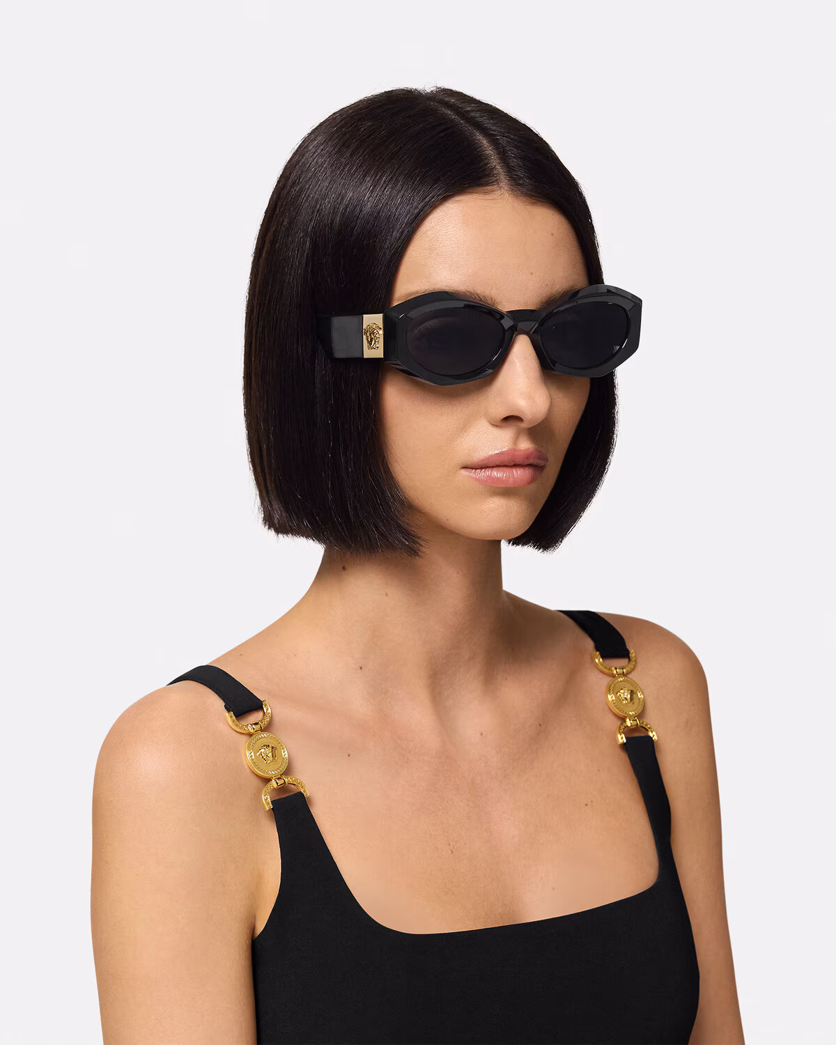 Versace Medusa Plaque Geometric Sunglasses