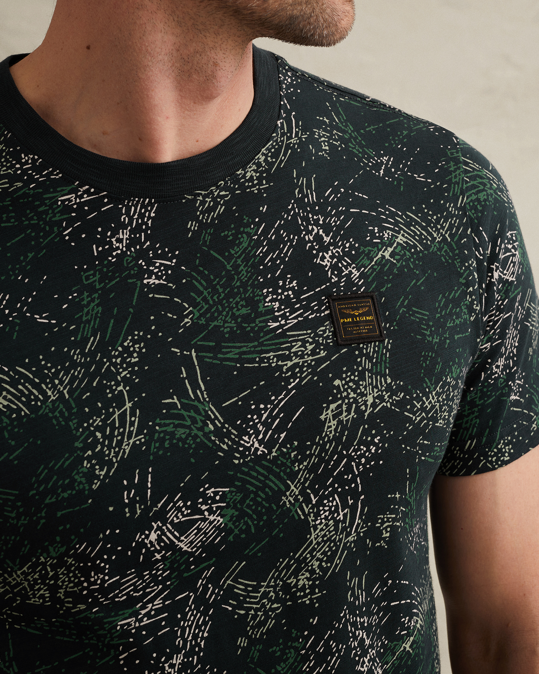PME Legend T-shirt in slub jersey with allover printx