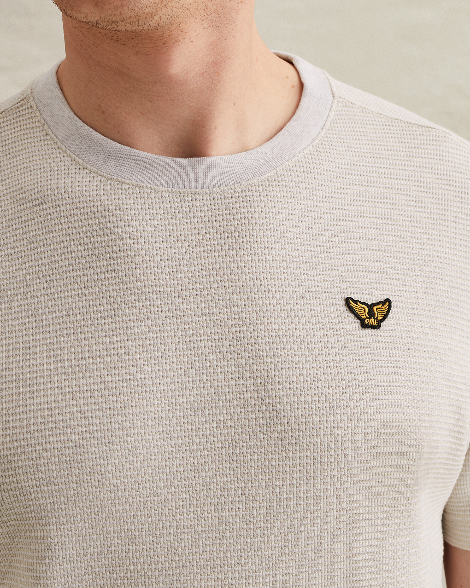 PME Legend T-shirt with two-tone stripe pattern and texturex