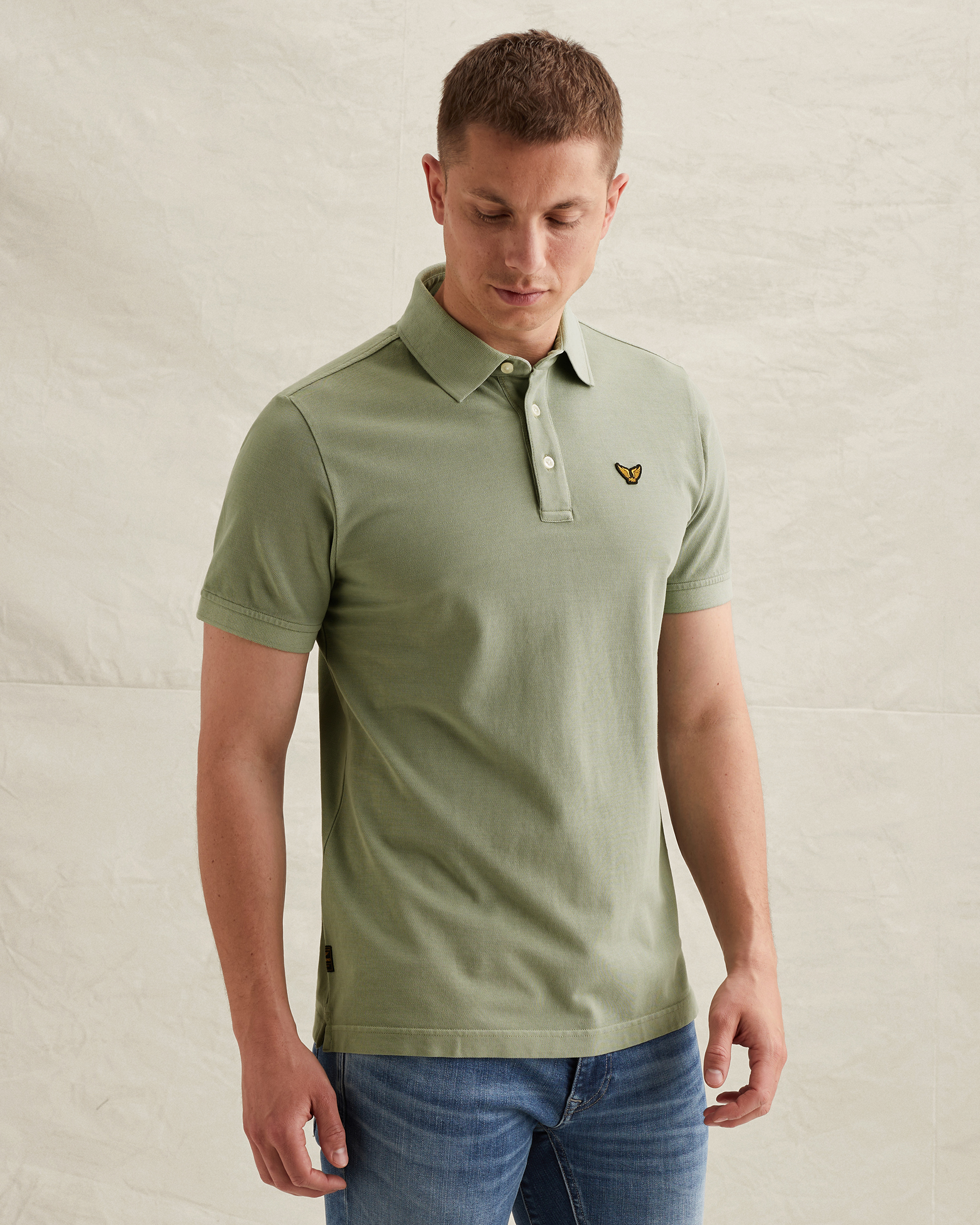 PME Legend Polo shirt with garment-dye wash and tailwing logox