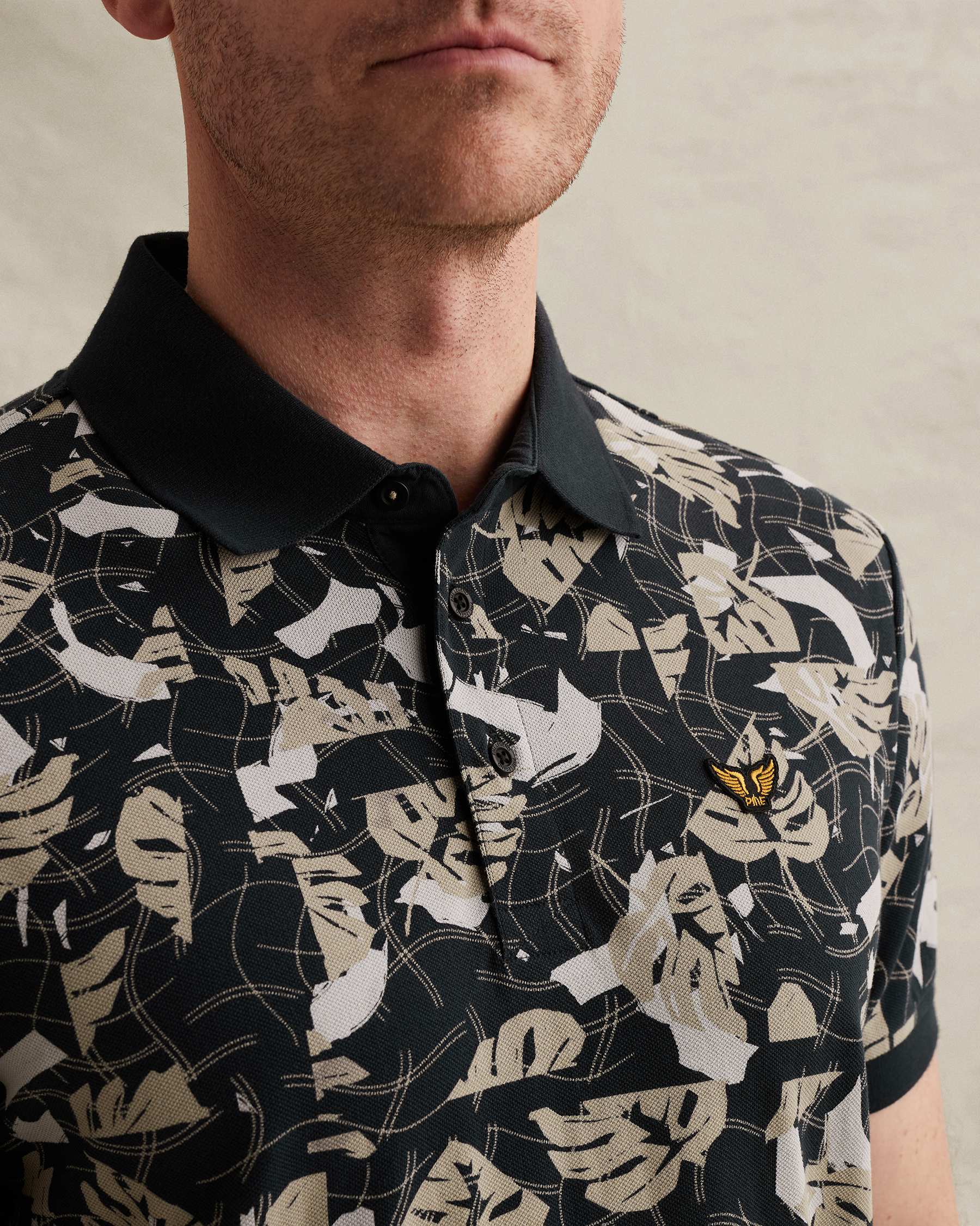 PME Legend Polo shirt with allover print and tailwing logox