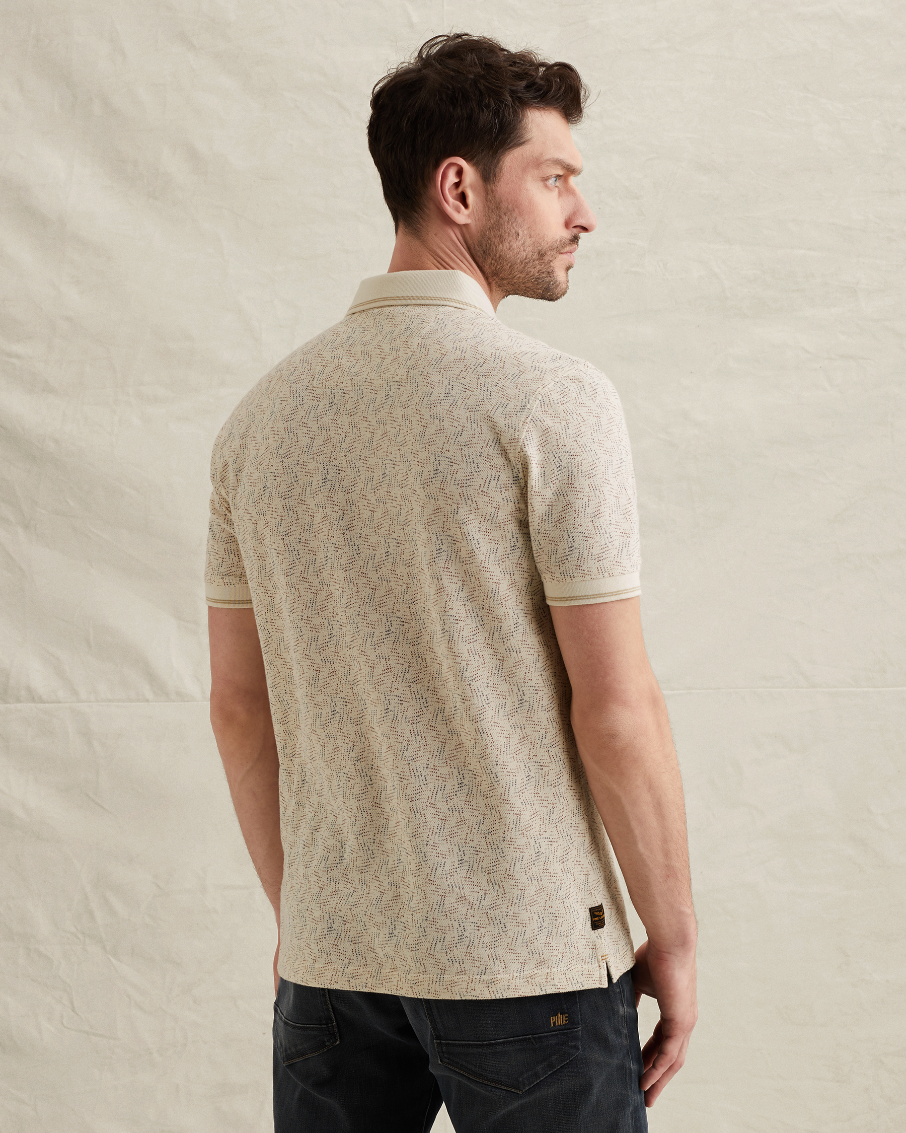 PME Legend Polo shirt with allover print and ribbed collarx