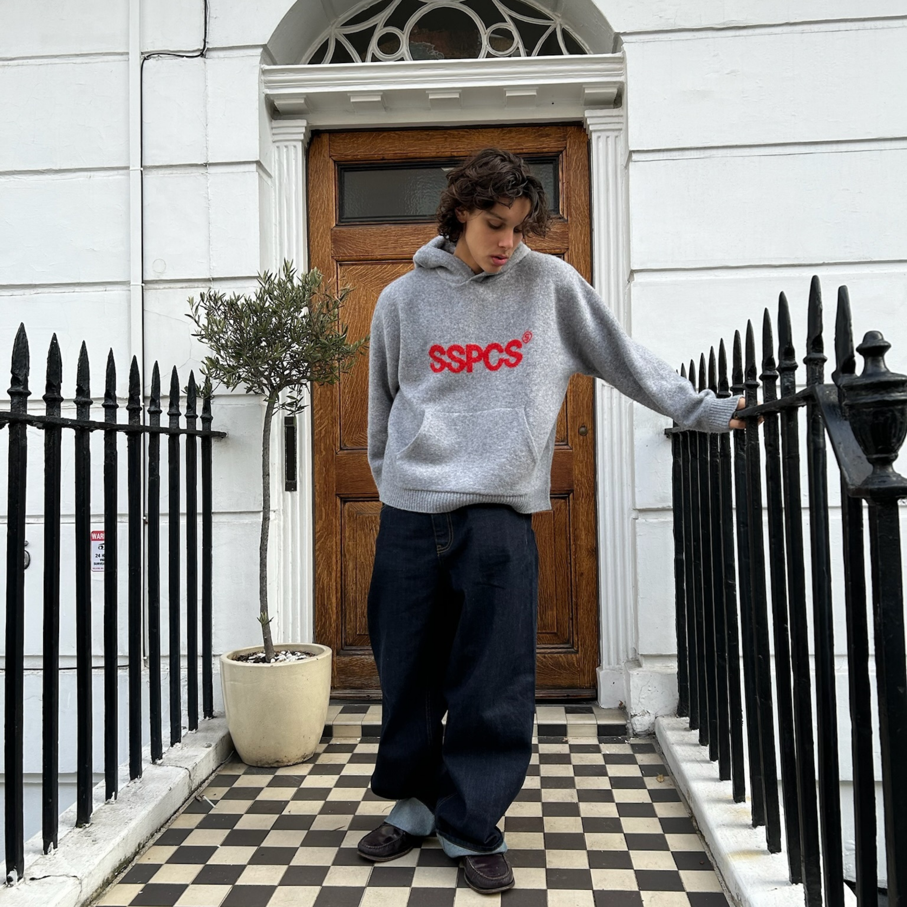 Suspicious Antwerp Winter2 / SSPCS Knitted Hoodie - Neutral Heather